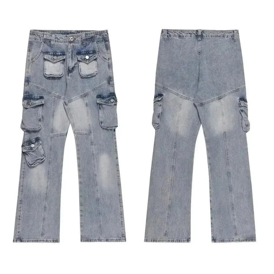 Japanese Brand Opium Cargo Baggy Flared Denim Jeans Size US 32 / EU 48 - 6 Thumbnail