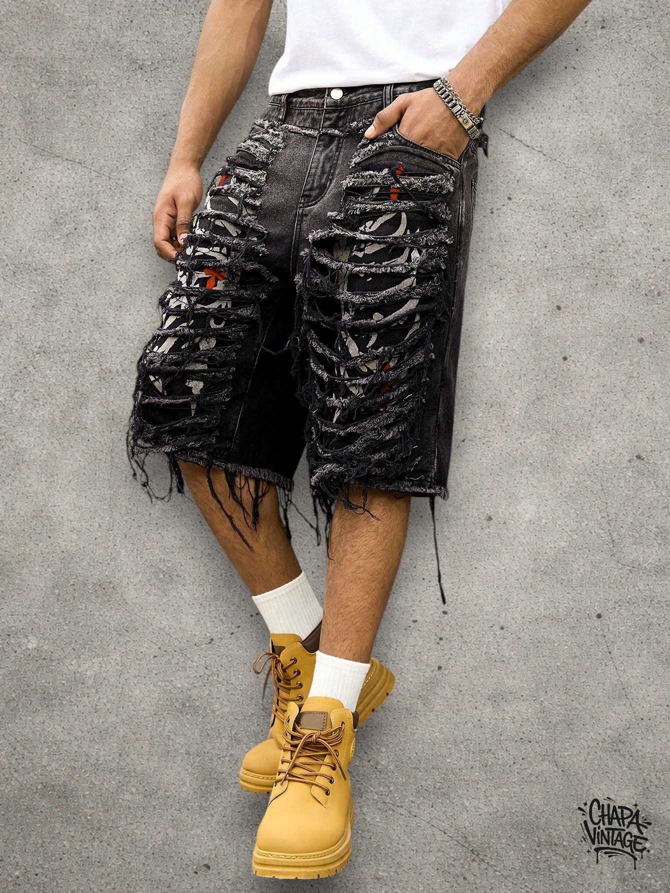 Japanese Brand Ripped opium denim shorts Size US 32 / EU 48 - 3 Thumbnail
