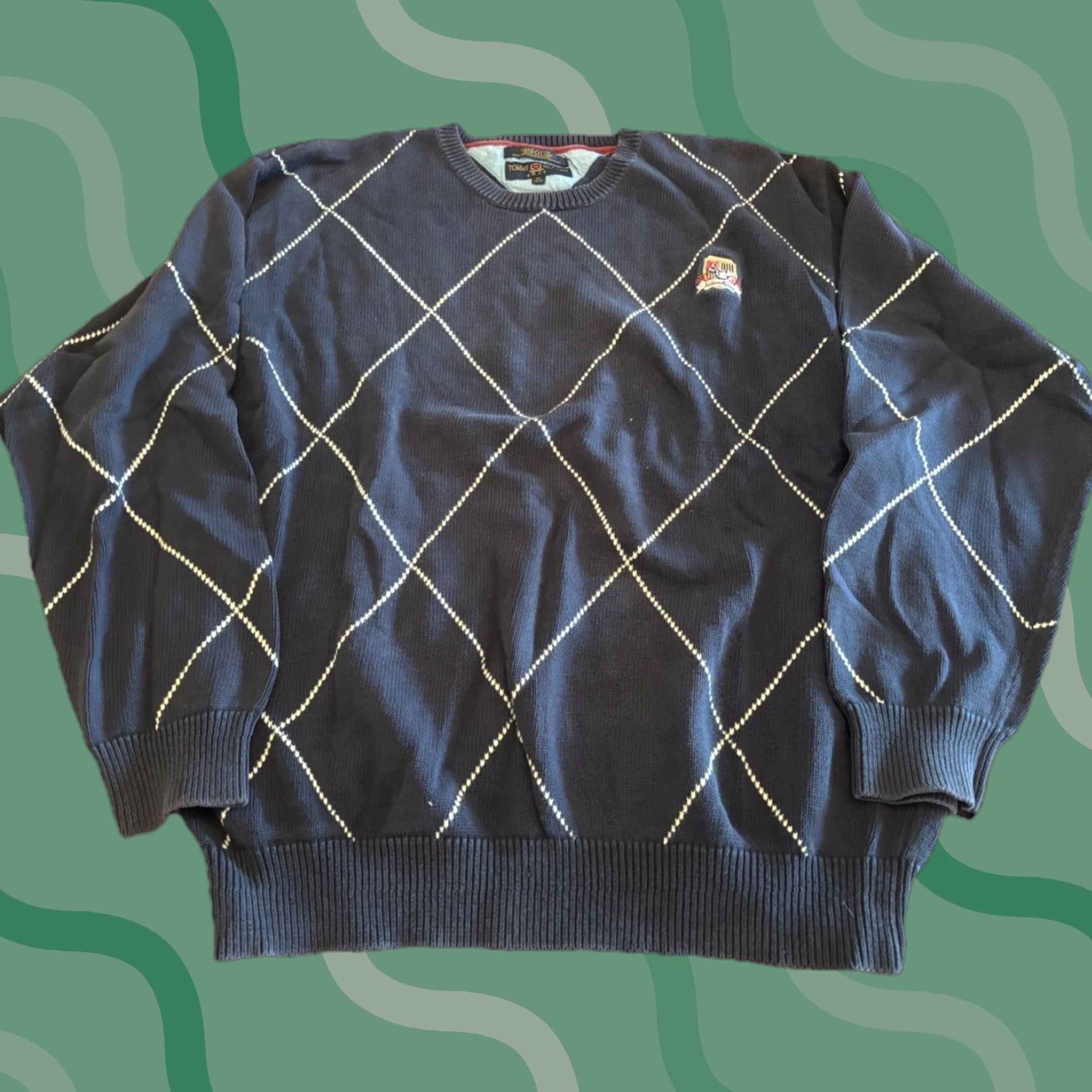 Tommy Hilfiger VINTAGE Tommy Hilfiger Sweater Mens XL Navy Crewneck Thick Knit VTG 90s I2 Size US XL / EU 56 / 4 - 1 Thumbnail