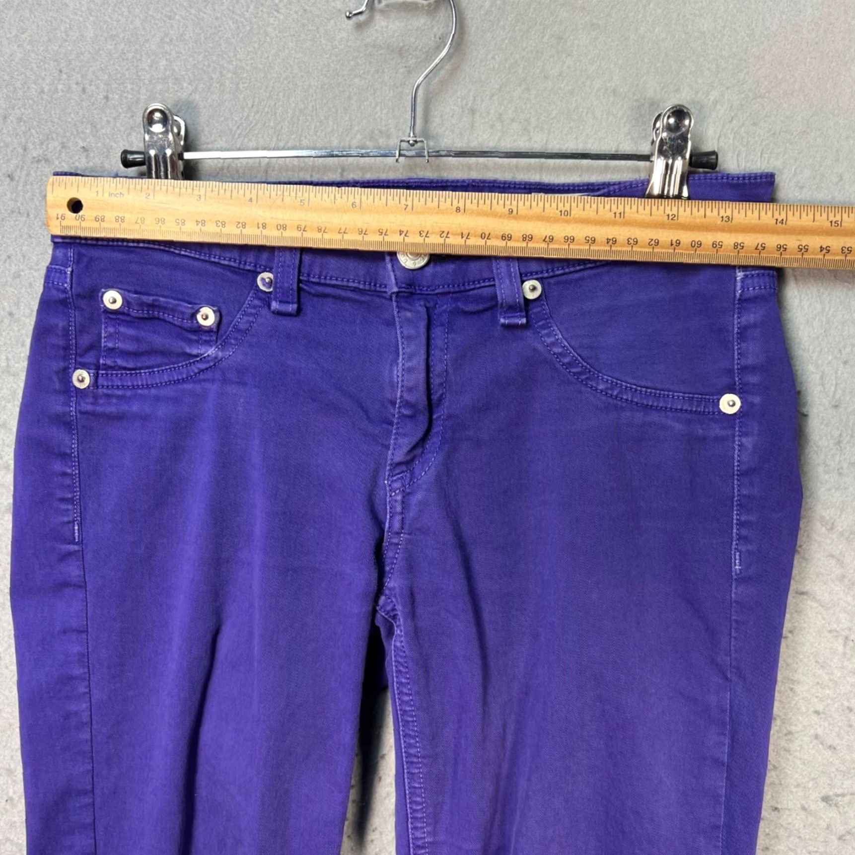 Rag & Bone rag & bone Jeans Womens 25 Purple Skinny Jeans Cotton Blend Stretch Denim Slim 5-Pocket Logo Low Rise 27 in Zip Dark Wash Vintage No Size 27" / US 4 / IT 40 - 6 Thumbnail