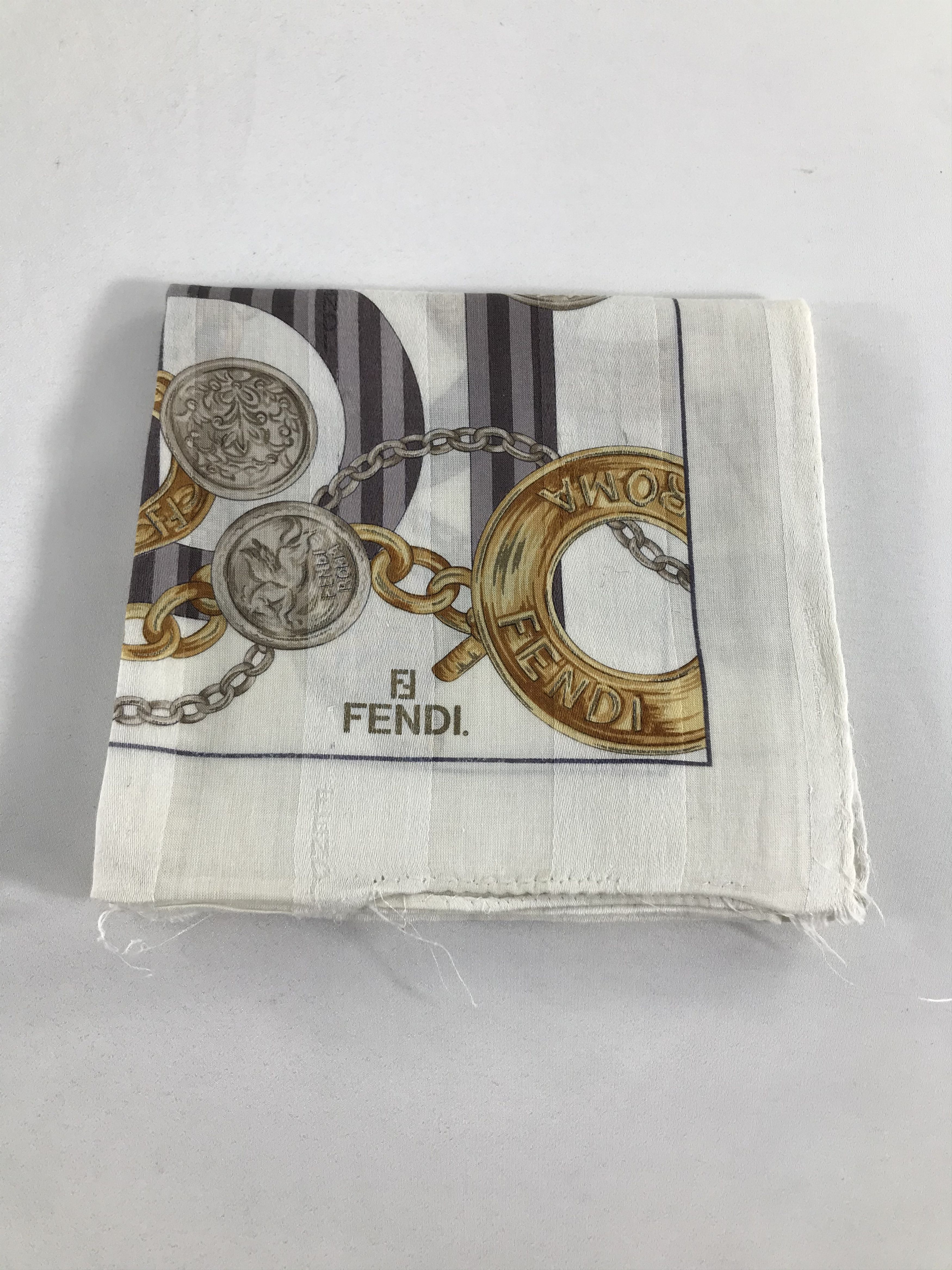 Vintage FeNdI Handkerchief Neckerchief Bandana H09 Size ONE SIZE - 7 Thumbnail