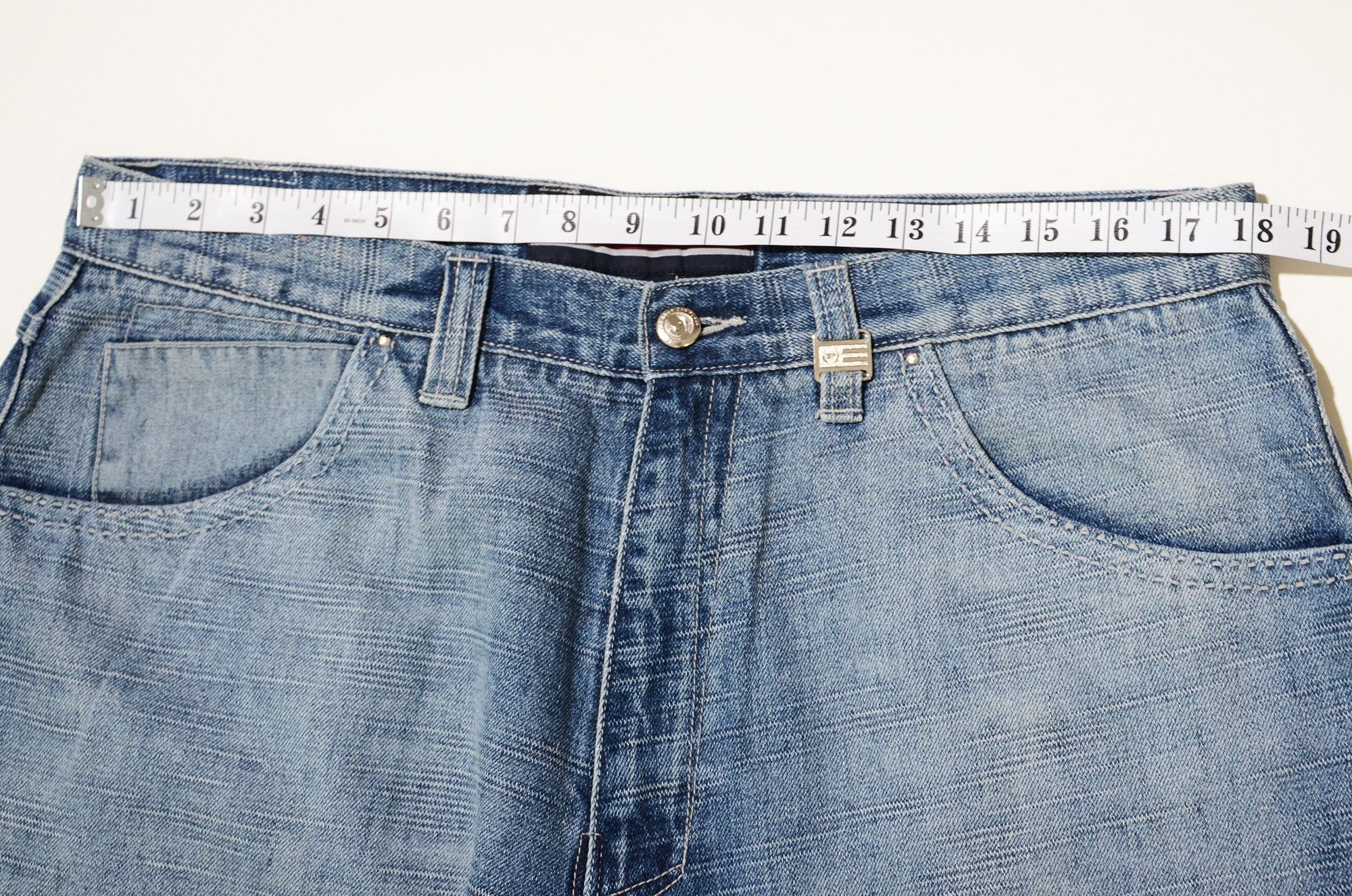 Phat Farm [Folding Color Defects] PF Denim Shorts 90s Streetwear Size US 36 / EU 52 - 14 Thumbnail