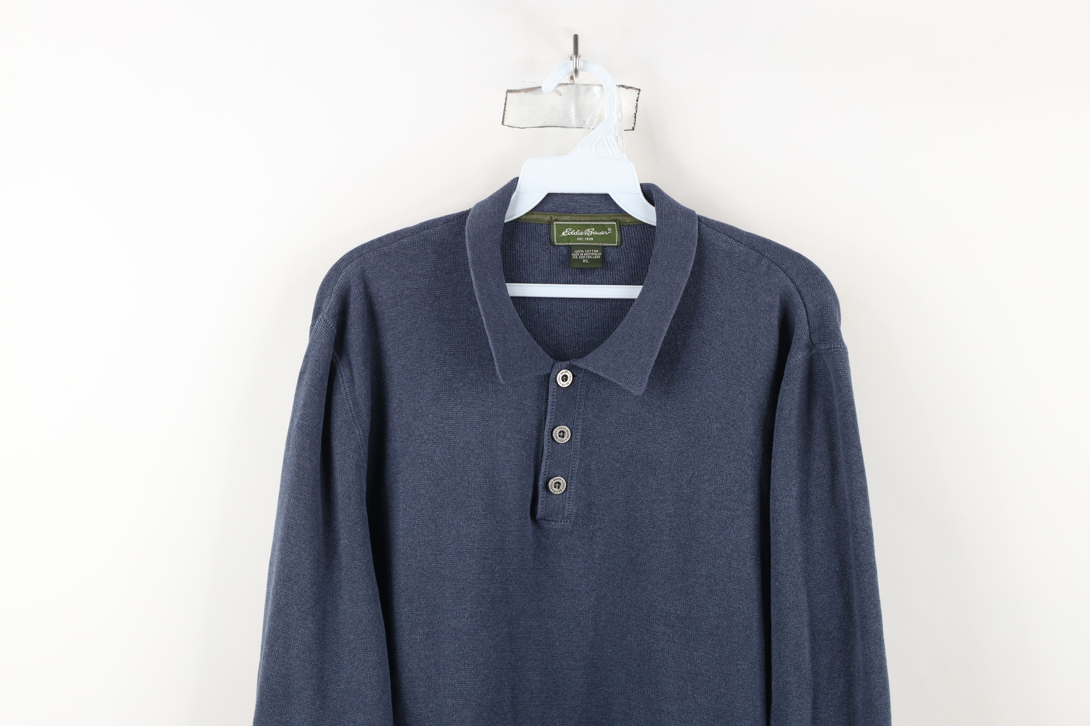 Eddie Bauer × Vintage Vintage 90s Eddie Bauer Heavyweight Thermal Collared Polo Size US XL / EU 56 / 4 - 2 Thumbnail