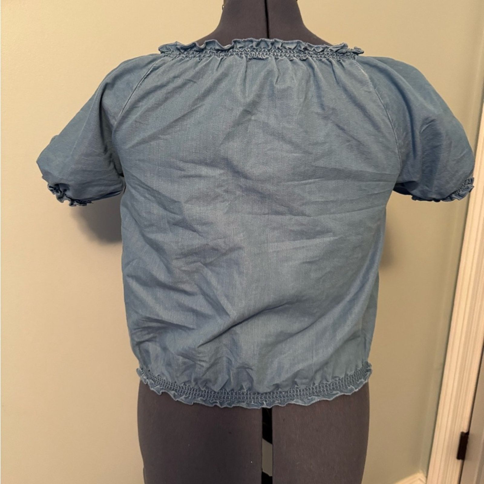 Other Thereabouts Blue Off-Shoulder Women's Blouse SZ XL Size XL / US 12-14 / IT 48-50 - 2 Thumbnail