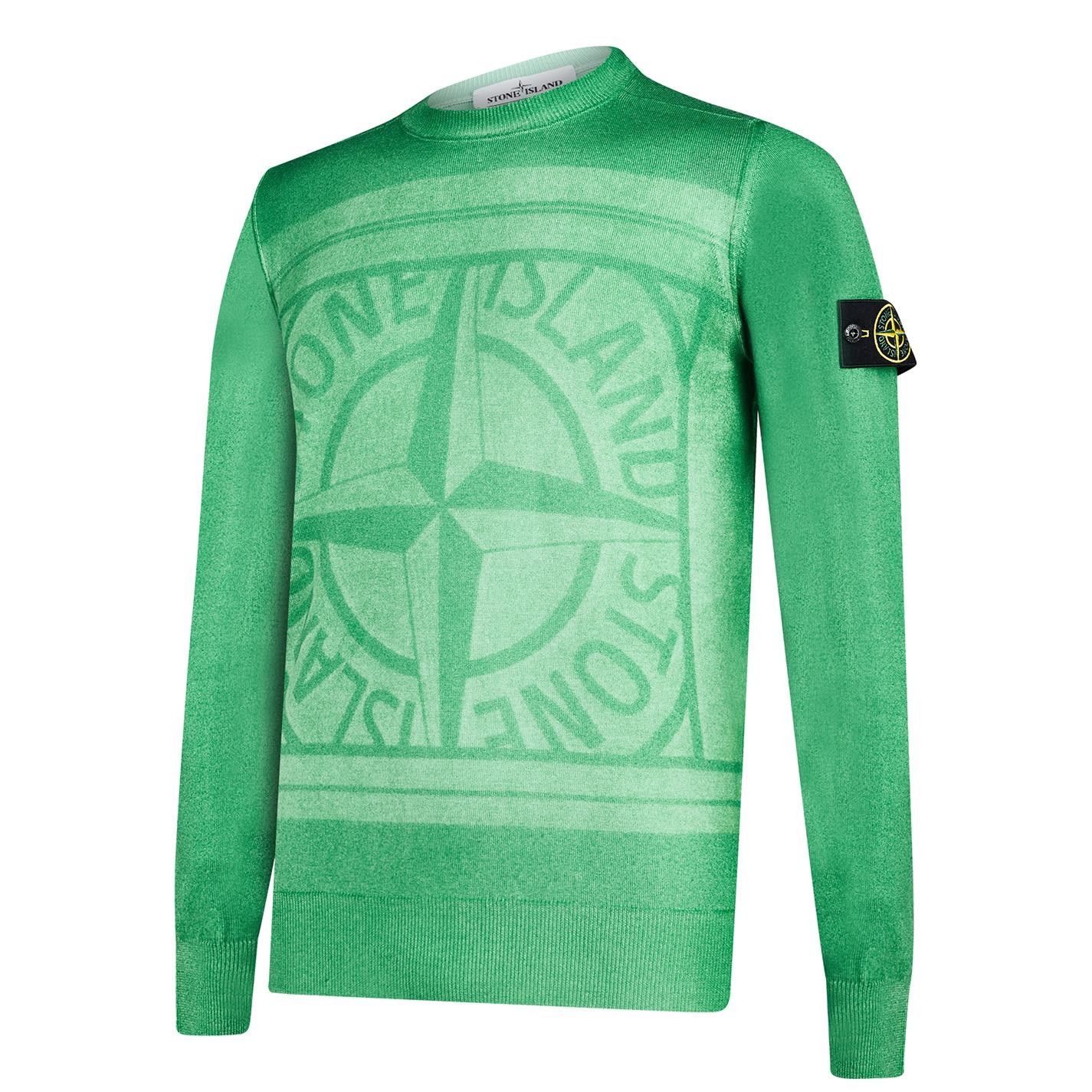 Stone Island Stone Island Compass Motif Sweater Green Men's Size M Size US M / EU 48-50 / 2 - 10 Thumbnail
