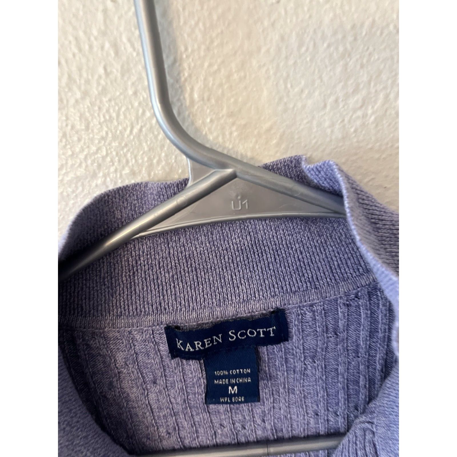 Vintage Karen Scott Sweater Women's Purple 3/4 Sleeve Collared V-Neck Size M Knit Top Casual Shirt Pullover Size M / US 6-8 / IT 42-44 - 2 Thumbnail