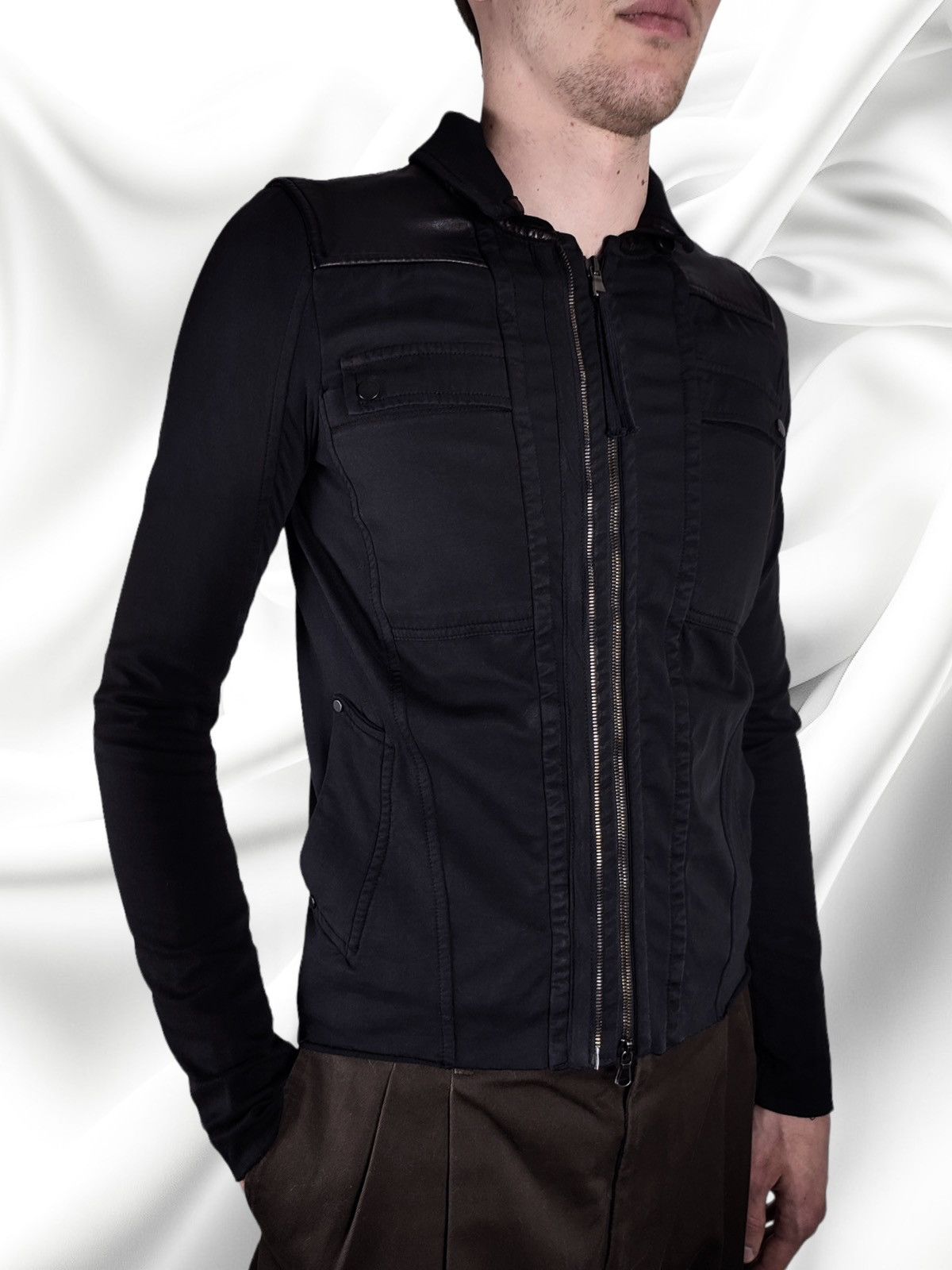 Ilaria Nistri Ilaria Nistri Roque Leather Cotton Avant-Garde Jacket Size US S / EU 44-46 / 1 - 6 Thumbnail