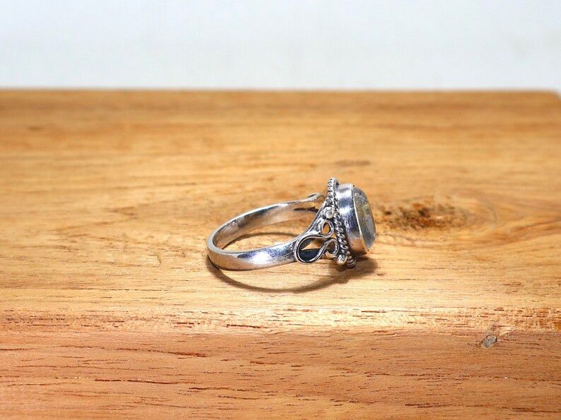 Handmade Clear Quartz Ring, 925 Sterling Silver Handmade Boho Jewelry Size ONE SIZE - 5 Thumbnail
