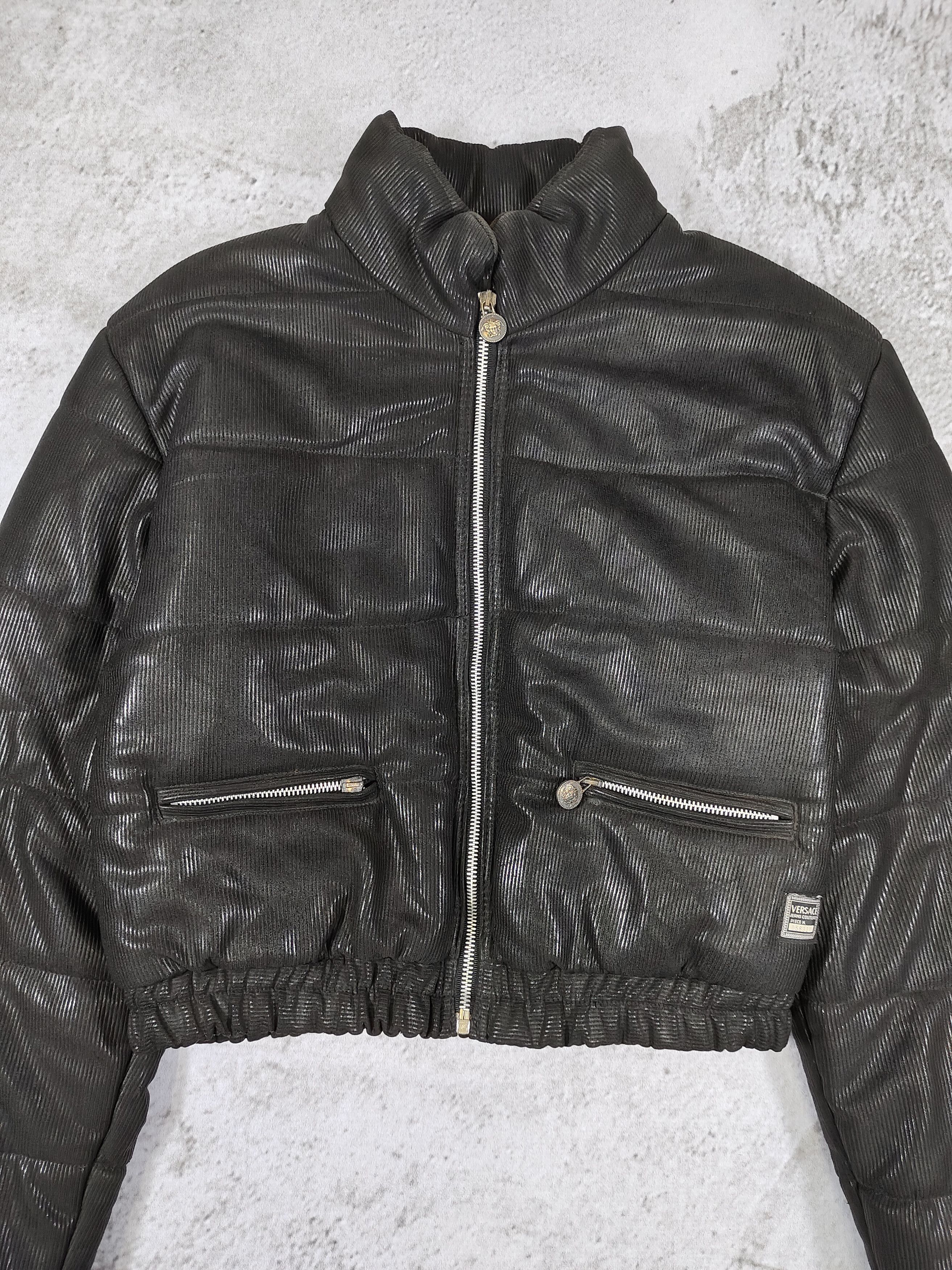 Versace Jeans Couture 90s Versace JC- Archive Ribbed Puffer Style Cropped Jacket Size US M / EU 48-50 / 2 - 2 Thumbnail