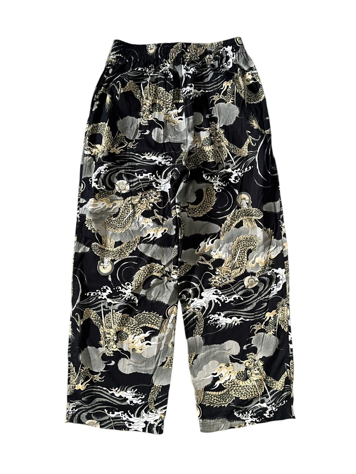 Japanese Brand Dragon Motif Drawstring Pants Size US 30 / EU 46 - 2 Thumbnail