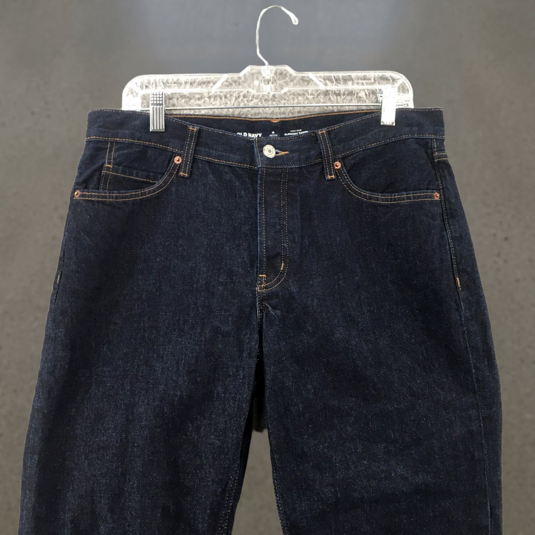 Old Navy Old Navy Jeans Womens 8 Petite Slouchy Taper Blue Dark Wash 34x23.5 Regular 100% Cotton Jeans Size 30" / US 8 / IT 44 - 1 Thumbnail