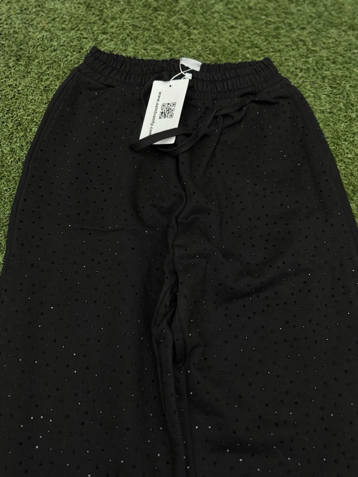 Saint Vanity Size S - Saint Vanity Black Rhinestone Sweatpants Authentic Size US 30 / EU 46 - 4 Thumbnail