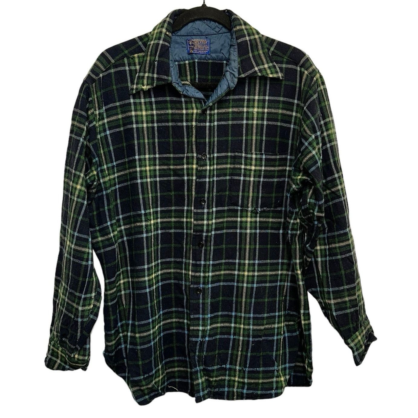 Pendleton Pendleton Vintage Wool Plaid Button Down Heavily Distressed Size US XL / EU 56 / 4 - 1 Thumbnail