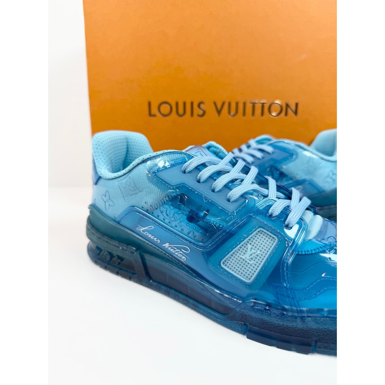 Louis Vuitton Size 7LV/8US - Louis Vuitton Transparent Blue Trainer NEW Size US 8 / EU 41 - 3 Thumbnail