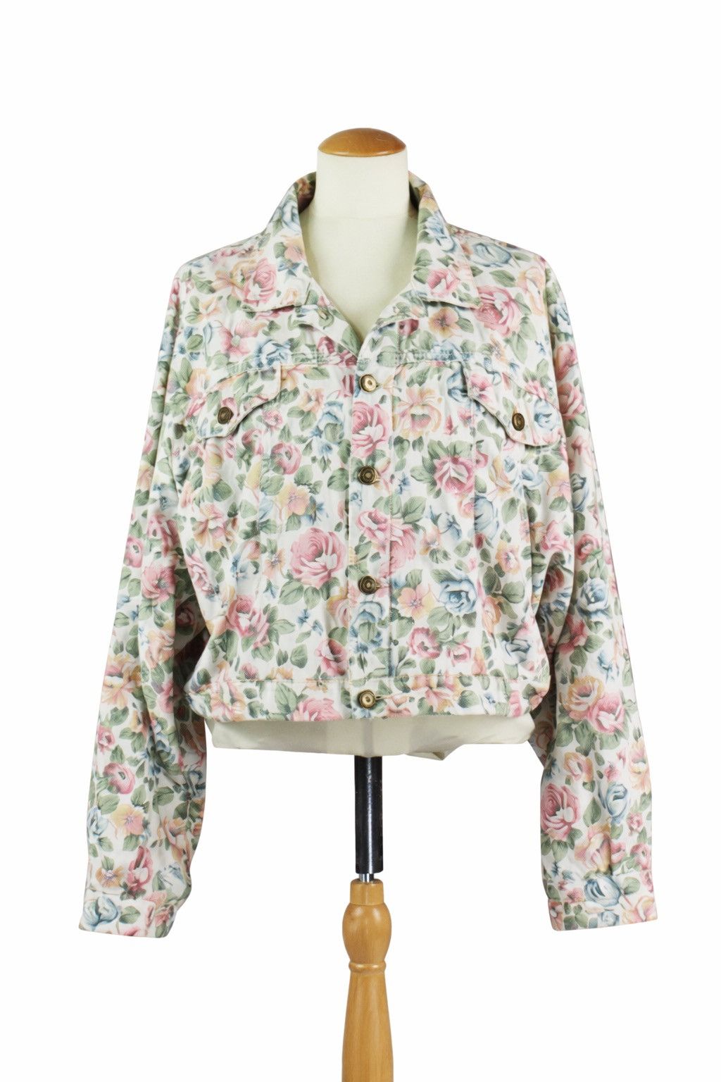 Vintage Vintage 1980’s Floral Denim Jacket Rose Print Jean - Medium ...