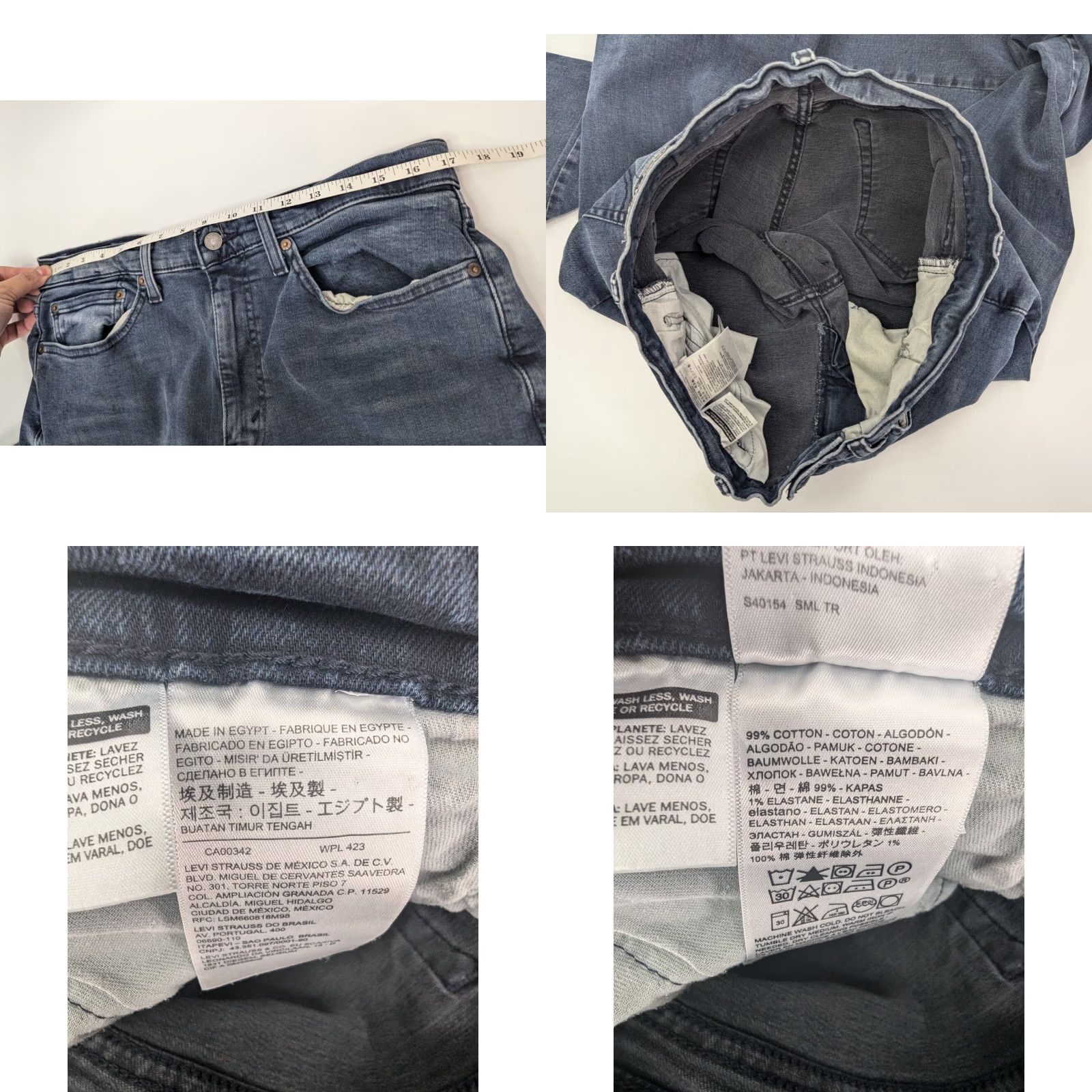 Levi's Levi's 514 Jeans Men Slim Straight 34x34 Mid Blue Denim Cotton Stretch Size US 34 / EU 50 - 8 Thumbnail