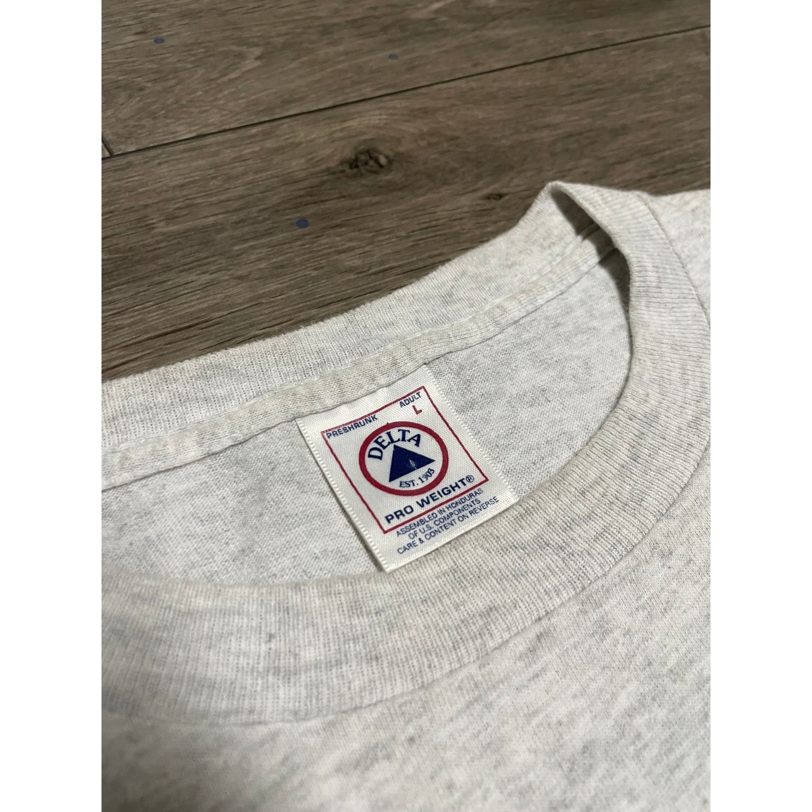 Delta × Vintage Vintage River Bats Baseball Tee Gray Sz L 90s Delta Size US L / EU 52-54 / 3 - 3 Thumbnail