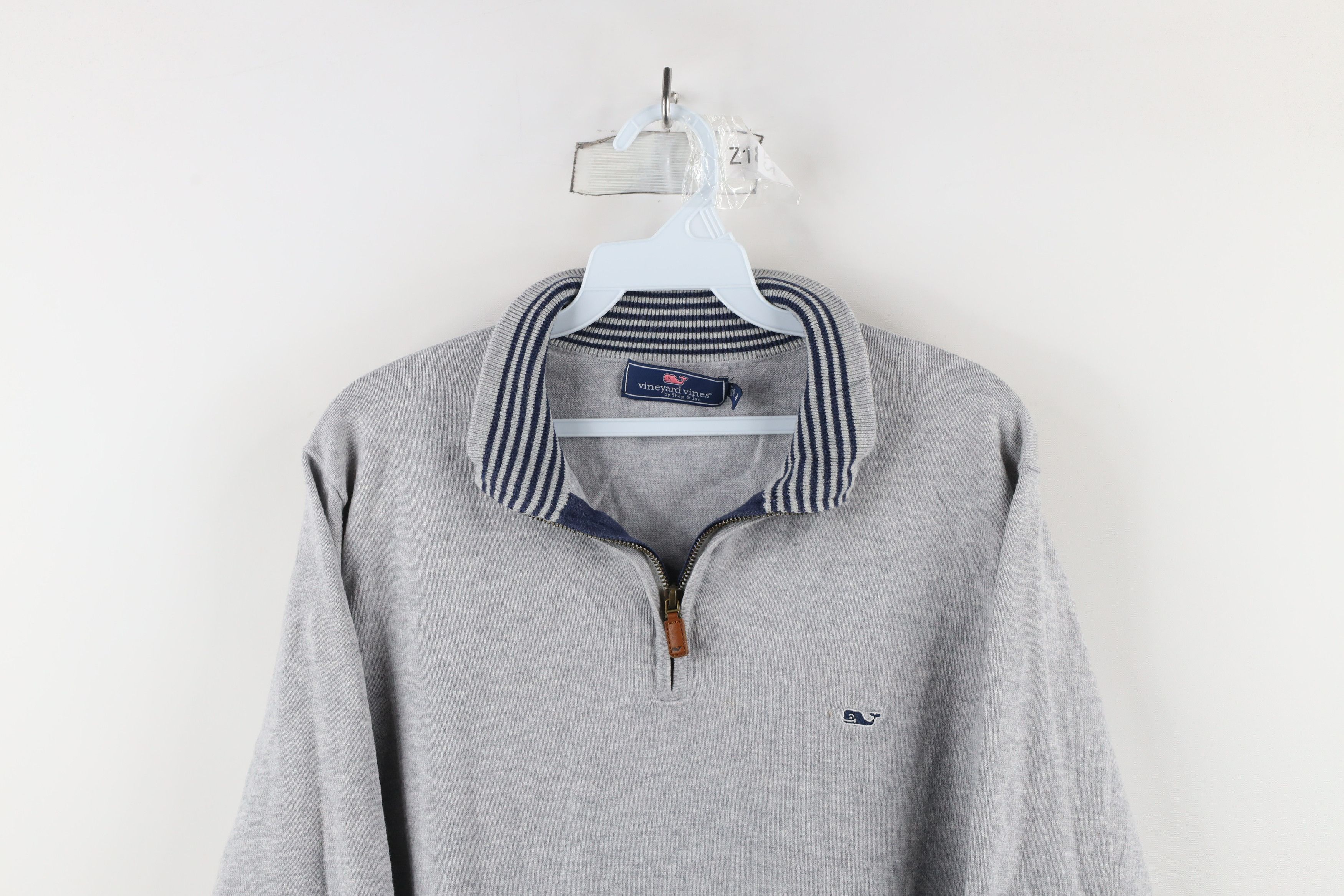 Vineyard Vines × Vintage Vineyard Vines Cotton Knit Half Zip Pullover Sweater Gray Size US M / EU 48-50 / 2 - 2 Thumbnail