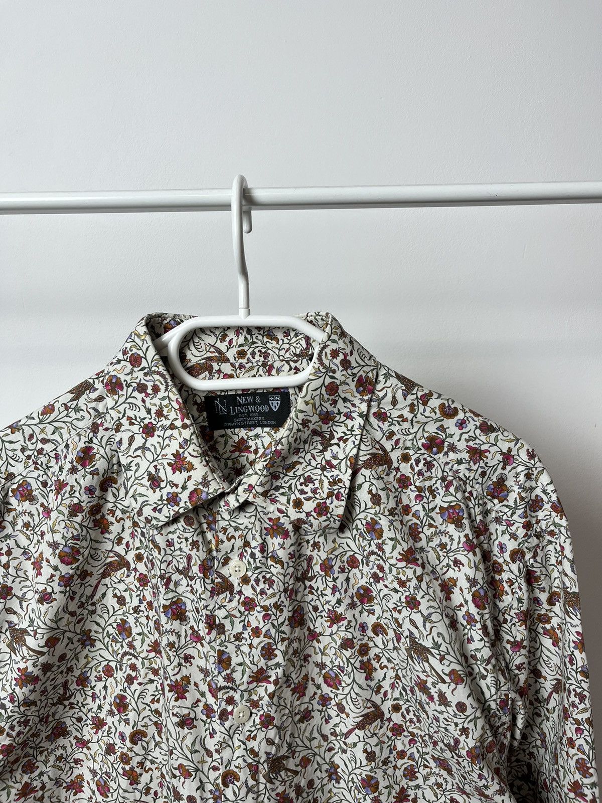 New & Lingwood New Lingwood Cotton Overprint Shirt Button Up Size US XL / EU 56 / 4 - 2 Thumbnail