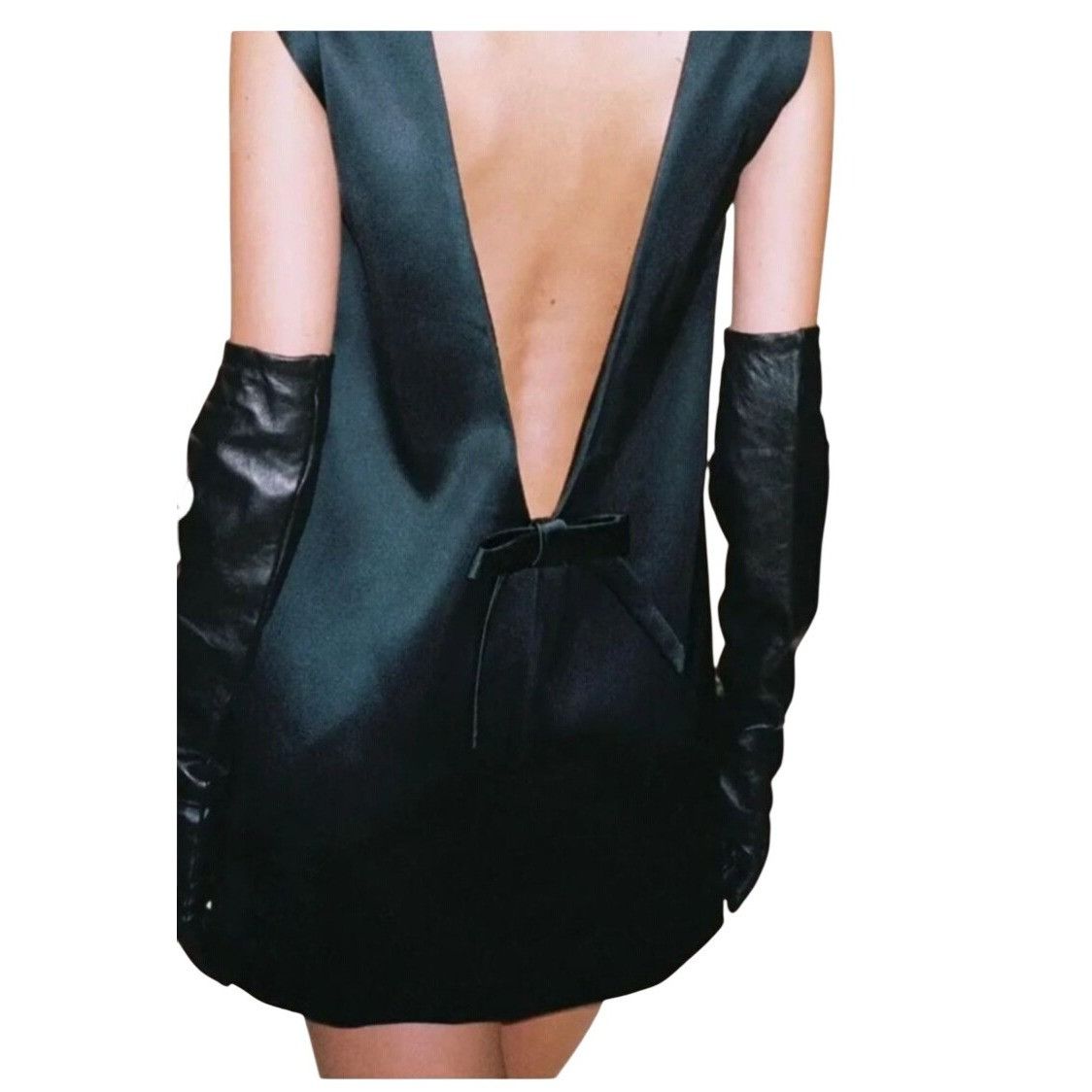 Other Black Satin Mini Dress Size S Very Low Back Day Dreamer Back Size S / US 4 / IT 40 - 3 Thumbnail