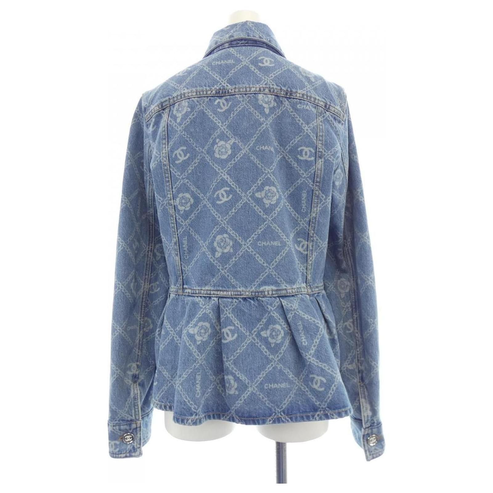 Chanel Chanel 23A CC Camelia Peplum Denim Jacket 34 Size XS / US 0-2 / IT 36-38 - 2 Thumbnail