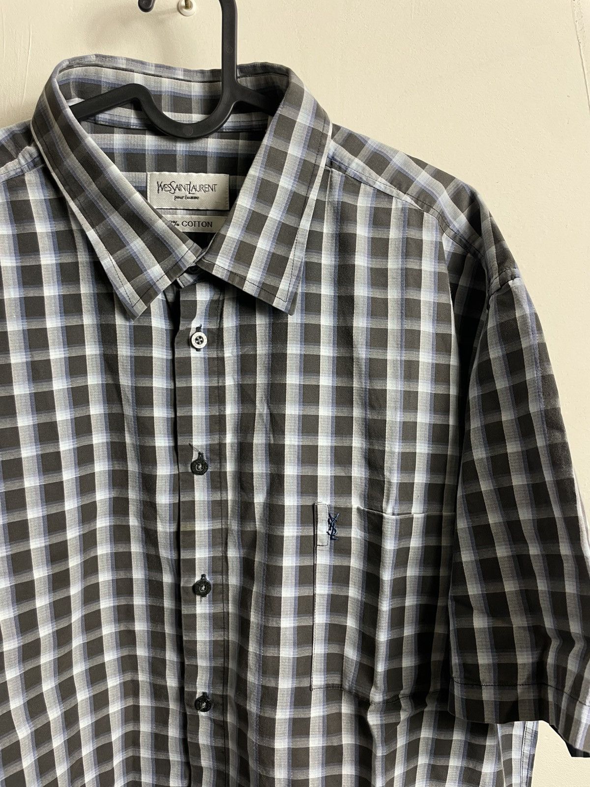 Vintage × Yves Saint Laurent Vintage Yves Saint Laurent YSL striped Short Sleeve Shirt Size US XXL / EU 58 / 5 - 2 Thumbnail