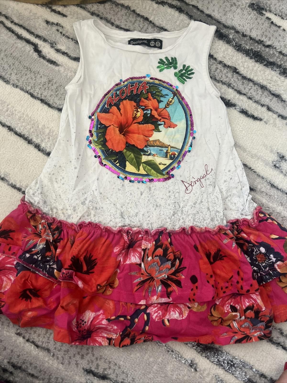Desigual Disigual Dress Kids 3/4 Sleeveless drop-waist dress Size ONE SIZE - 7 Thumbnail