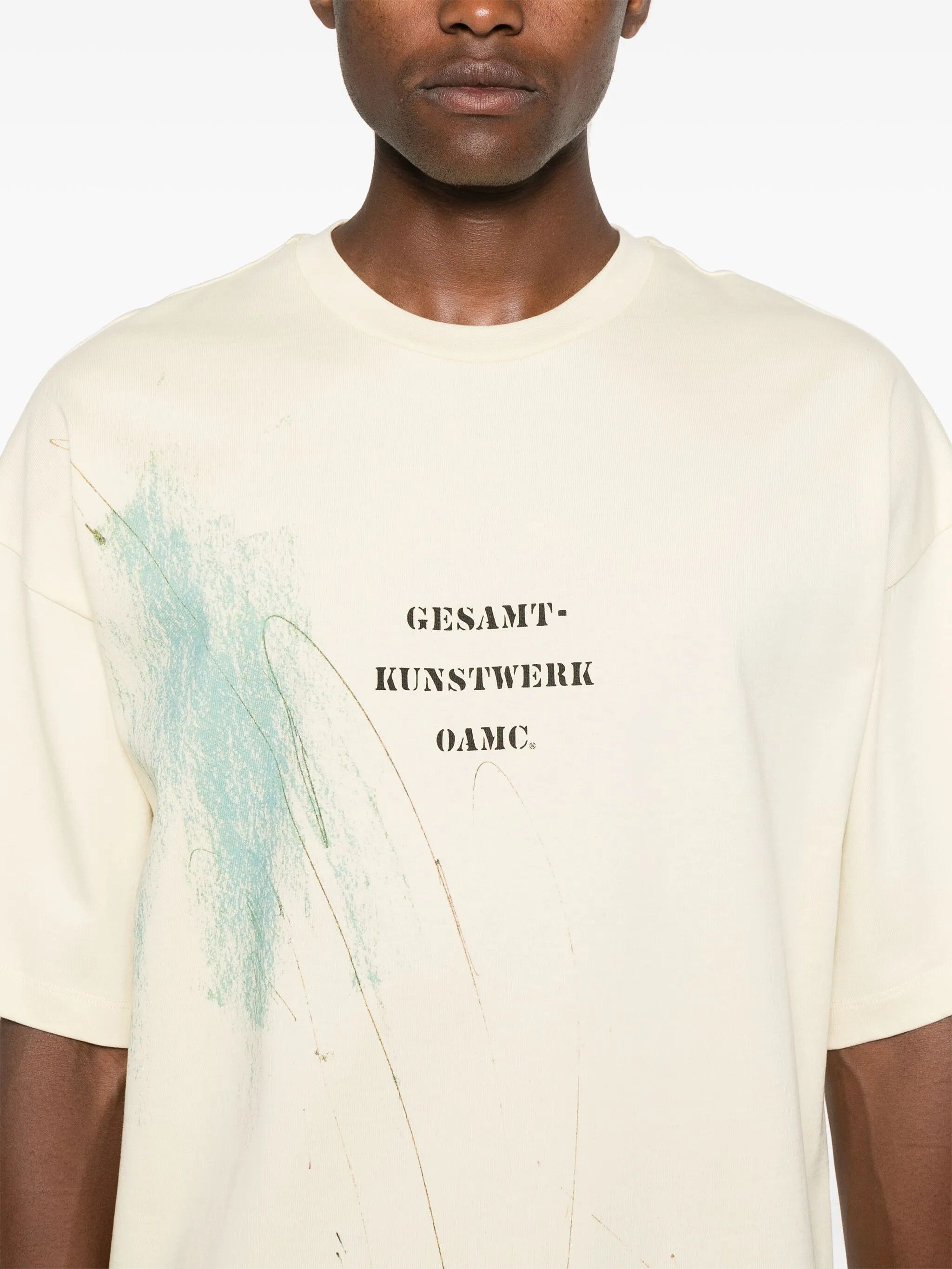 OAMC o1y0225 Logo Crewneck T-Shirt in Light Beige Size US XS / EU 42 / 0 - 2 Thumbnail