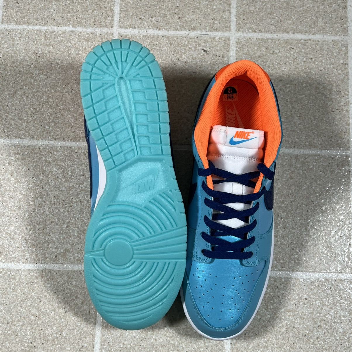 Nike Nike Dunk Low SE Baltic Blue Orange Sz 12 Basketball Shoes Size US 12 / EU 45 - 4 Thumbnail