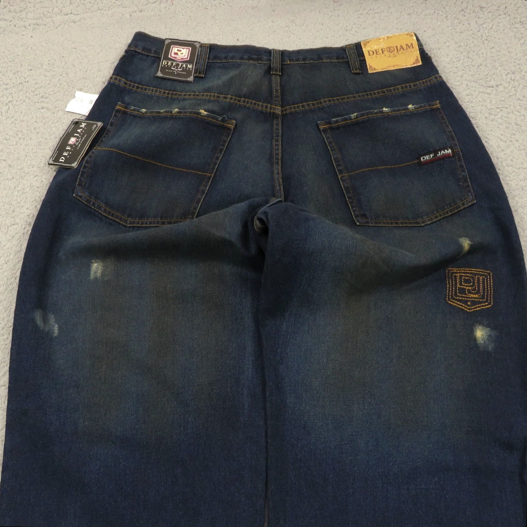 Vintage VINTAGE Def Jam Jeans Men Baggy 36 34 Inseam 10" Leg Opening 90s Grunge Y2K Denim Wide-Leg Skater Embroidered Logo Pipes DMX Jeezy DMX Size US 36 / EU 52 - 5 Thumbnail