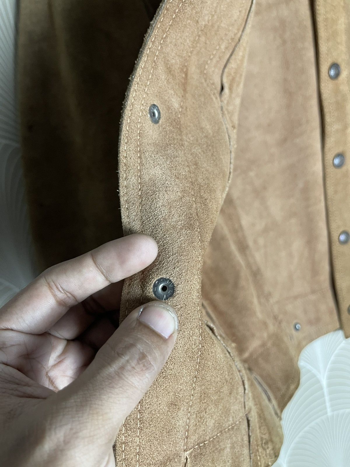 Genuine Leather × Homemade × Vintage 70s SUEDE RAWHIDE LEATHER BIKER JACKET Size US S / EU 44-46 / 1 - 17 Thumbnail