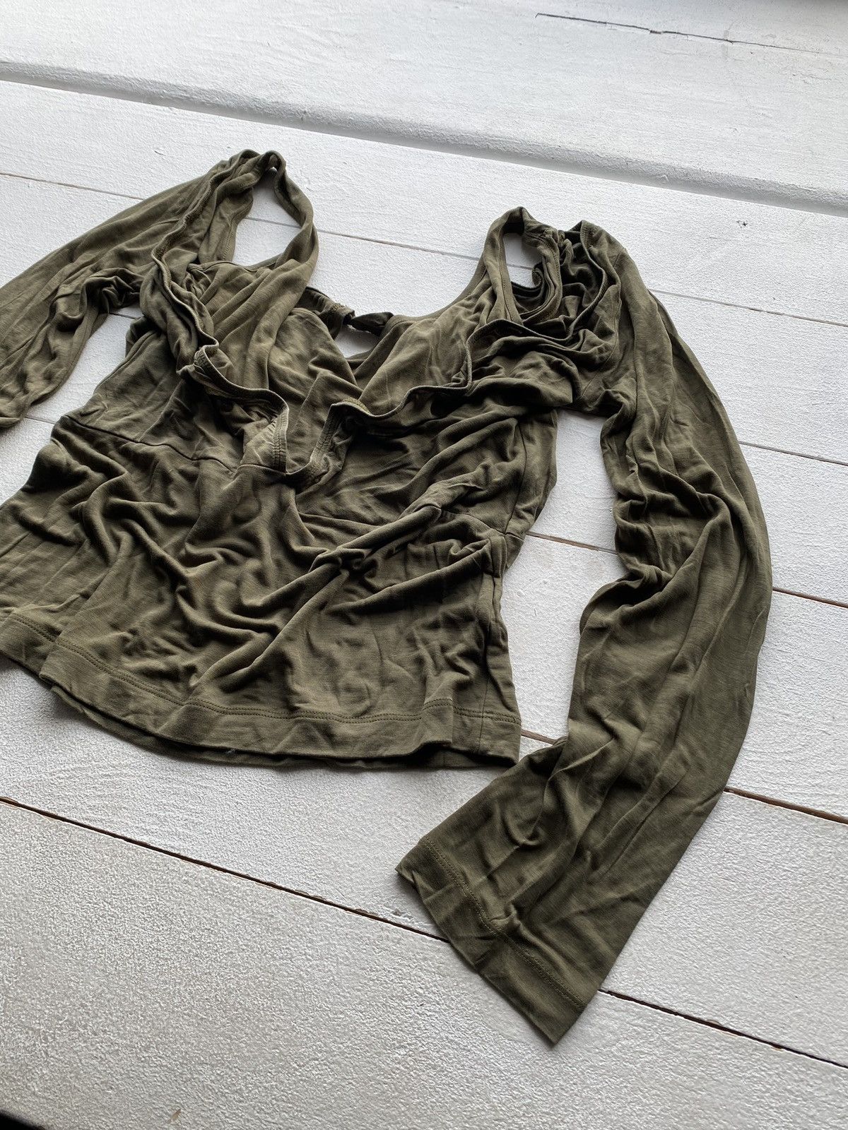 Diesel 🔥Diesel Punk Opium Green Emo Goth Asymmetrical Blouse rare Size M / US 6-8 / IT 42-44 - 3 Thumbnail