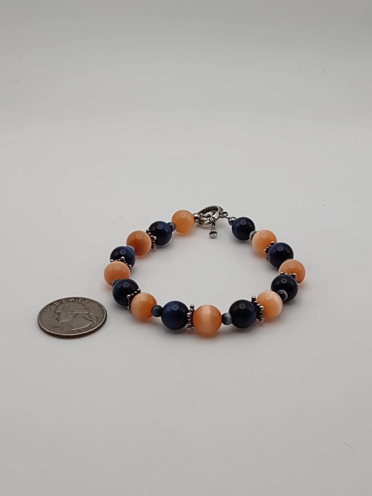 The Unbranded Brand Vtg 925 Sterling Silver Fiber Optic Cat's Eye Bracelet Size ONE SIZE - 3 Thumbnail