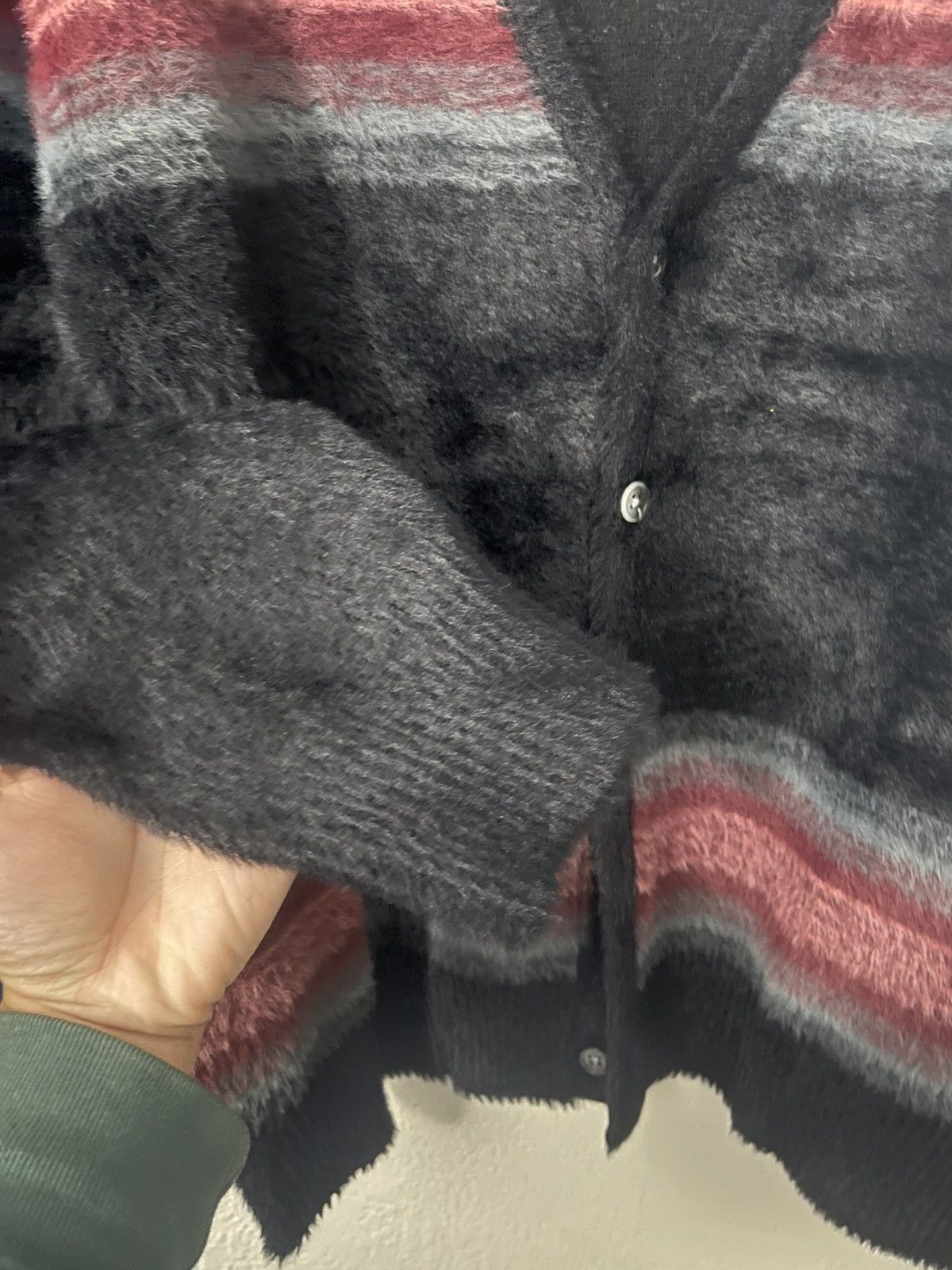 Stussy Stussy Shaggy Cardigan Sweater Mens S Small Fuzzy Striped Size US S / EU 44-46 / 1 - 4 Thumbnail