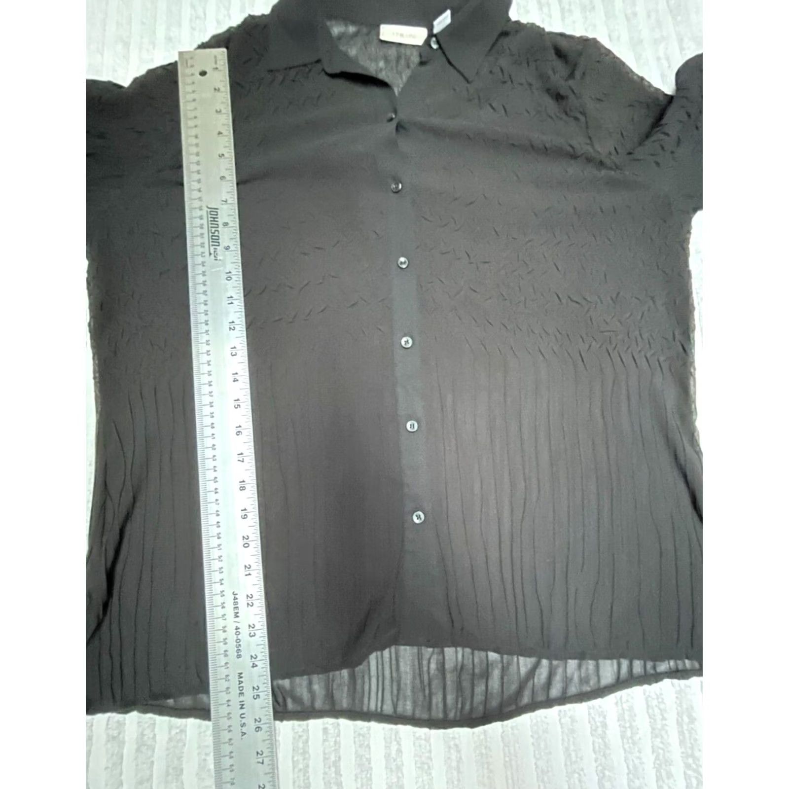 Vintage Chico's Womens Black Long Sleeve Shirt Blouse Top Size 2 Tunic Size XS / US 0-2 / IT 36-38 - 8 Thumbnail