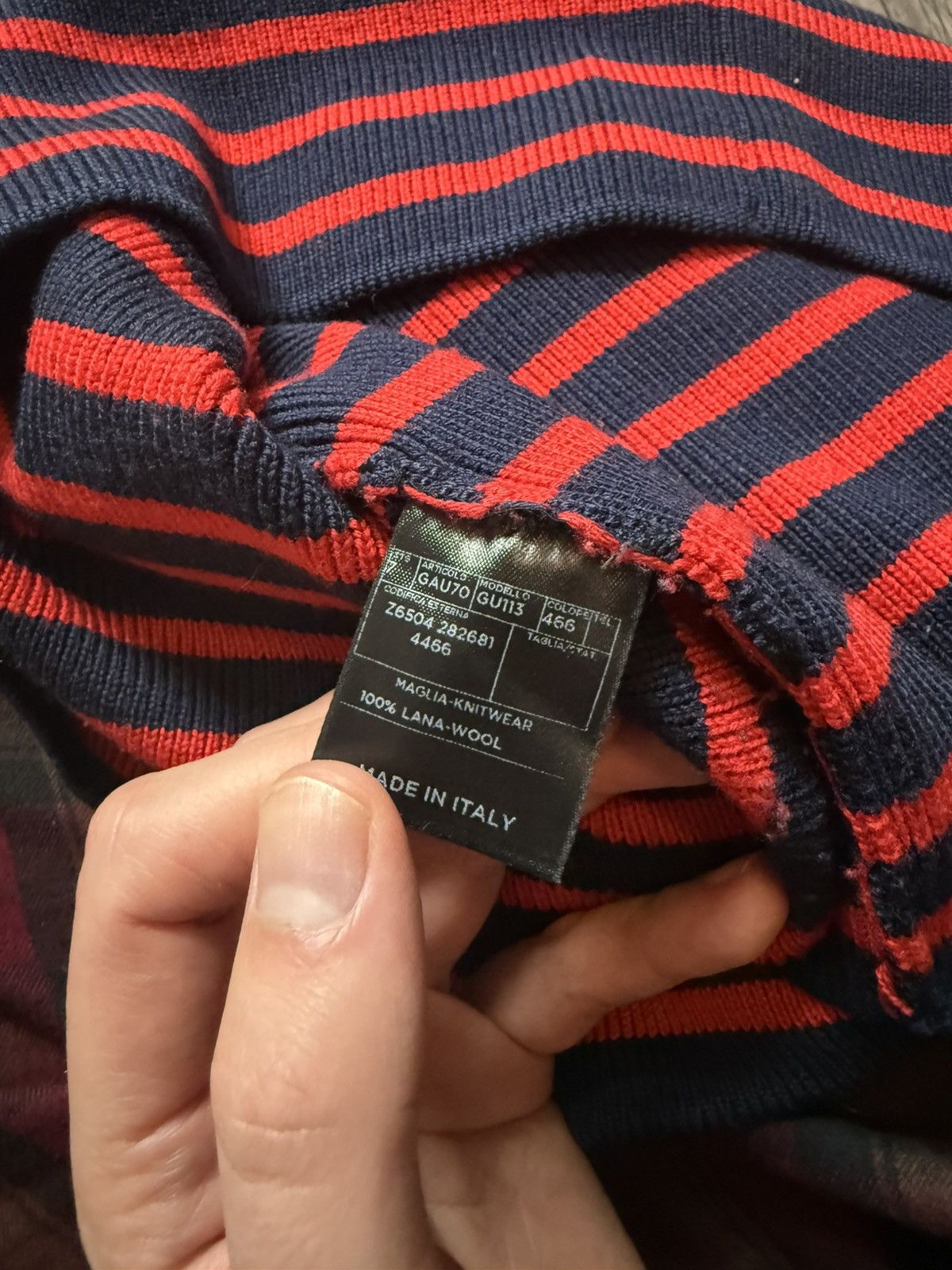 Gucci Gucci Navy Wool Sweater with Red Breton Stripes Size US XL / EU 56 / 4 - 4 Thumbnail