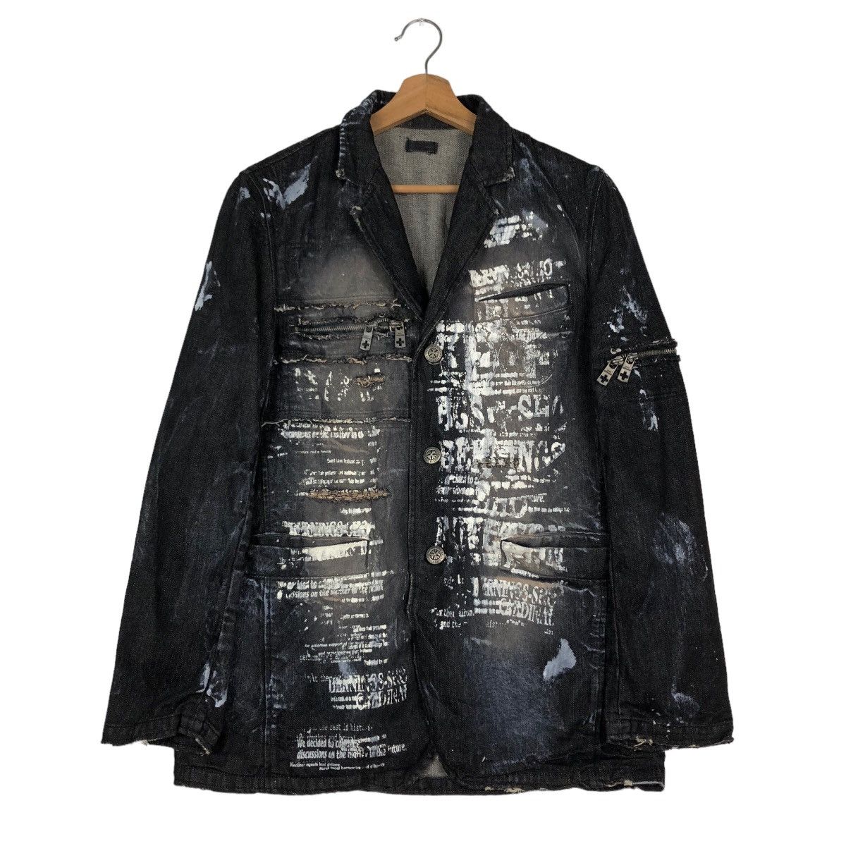 Hysteric Glamour 🔥Berning Sho Japan Punk Biker Jacket Distressed Style Size US M / EU 48-50 / 2 - 1 Thumbnail