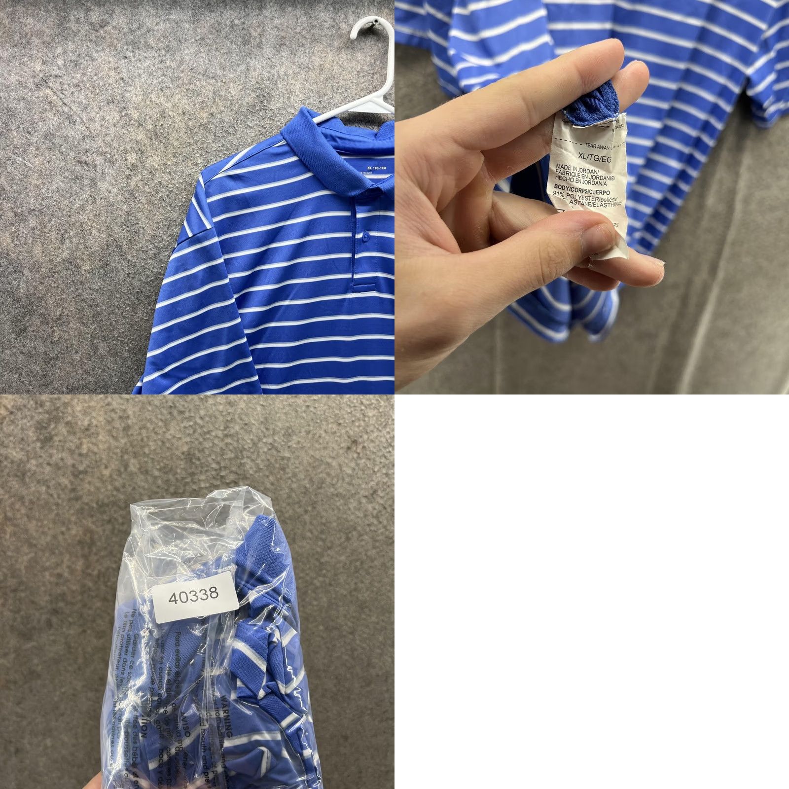 Under Armour Under Armour HeatGear Polo Shirt Mens XL Blue Stripe Short Sleeve Golf Performance Stretch Shirt Size US XL / EU 56 / 4 - 8 Thumbnail