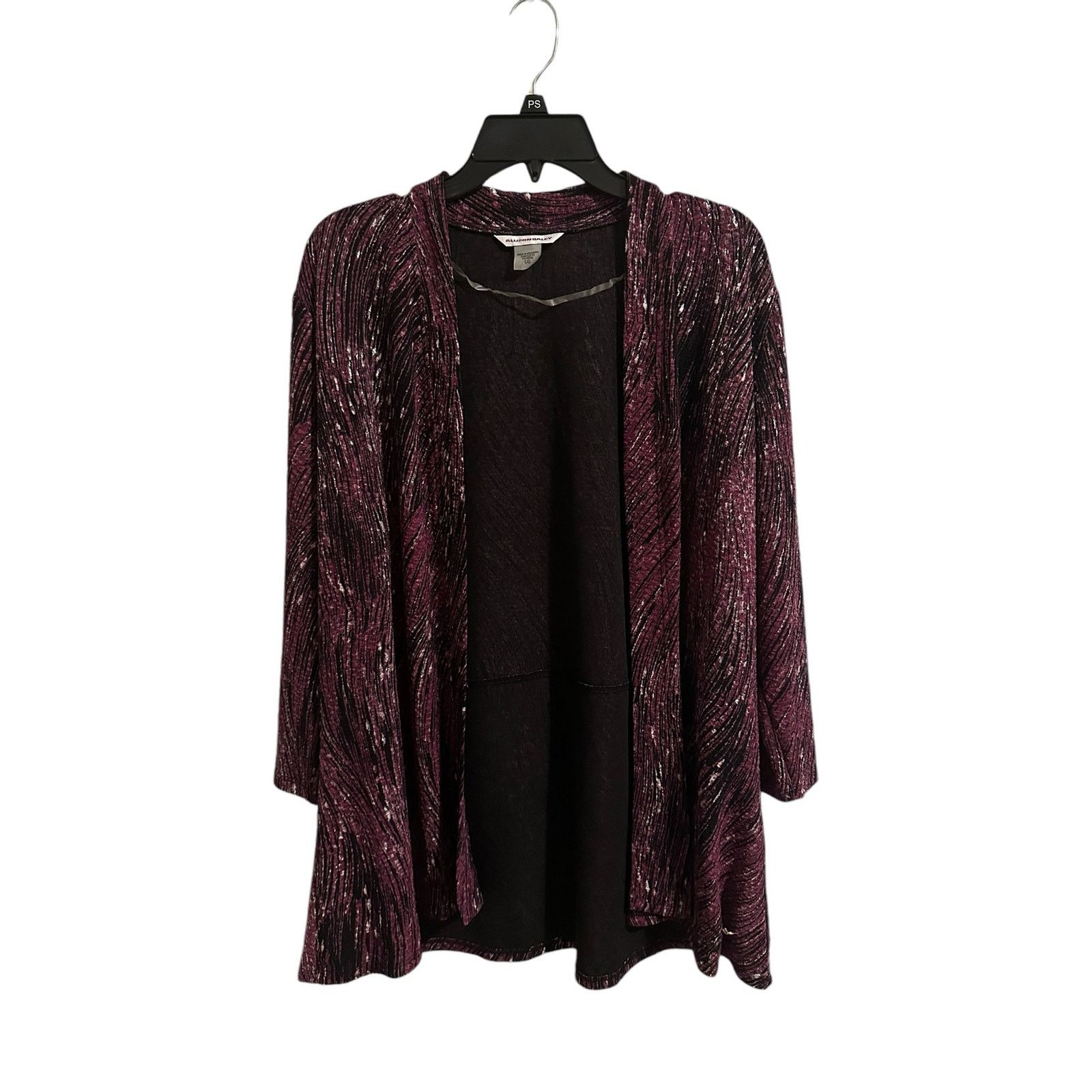 Other Allison Daley Womens 3/4 Sleeve Purple Striped Open Cardigan Size L / US 10 / IT 46 - 1 Thumbnail