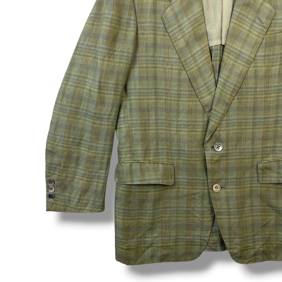 Lanvin LANVIN PARIS LINEN PLAID BLAZER MADE IN JAPAN Size US L / EU 52-54 / 3 - 6 Thumbnail
