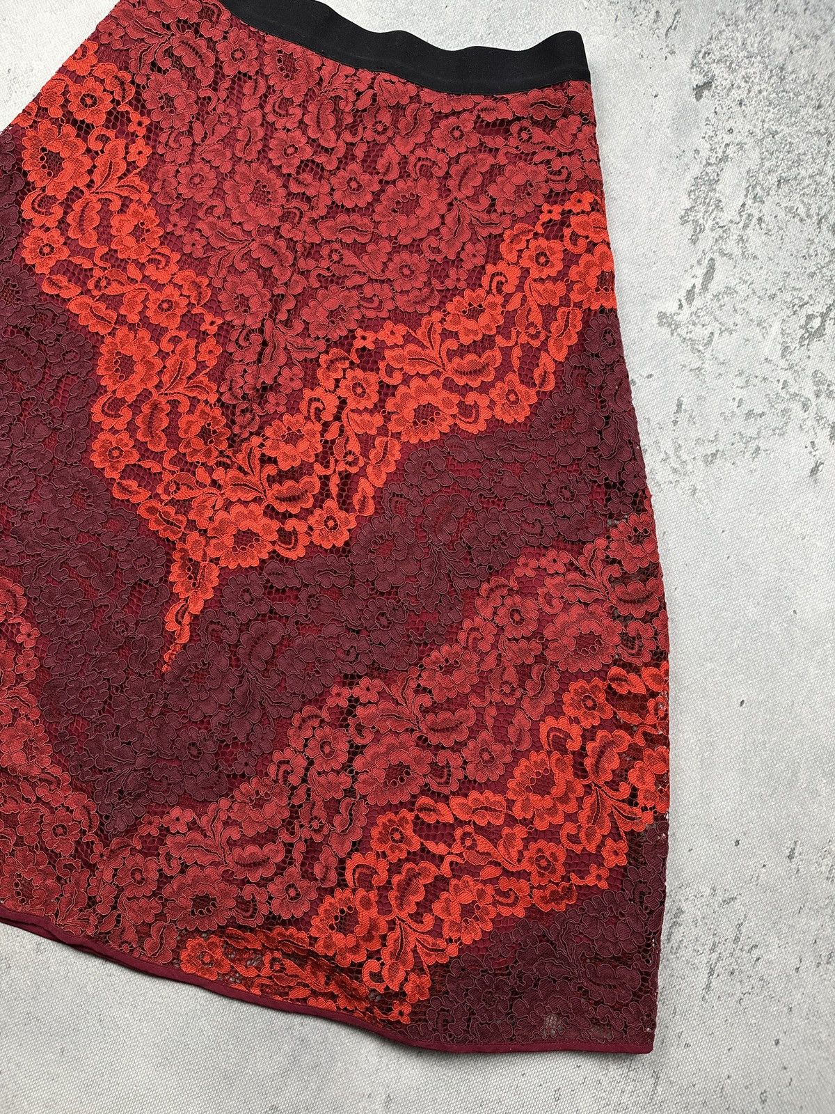 Sandro Sandro Paris Red Lace A-Line Skirt Luxury Romantic Chic Lux Size 27" / US 4 / IT 40 - 7 Thumbnail
