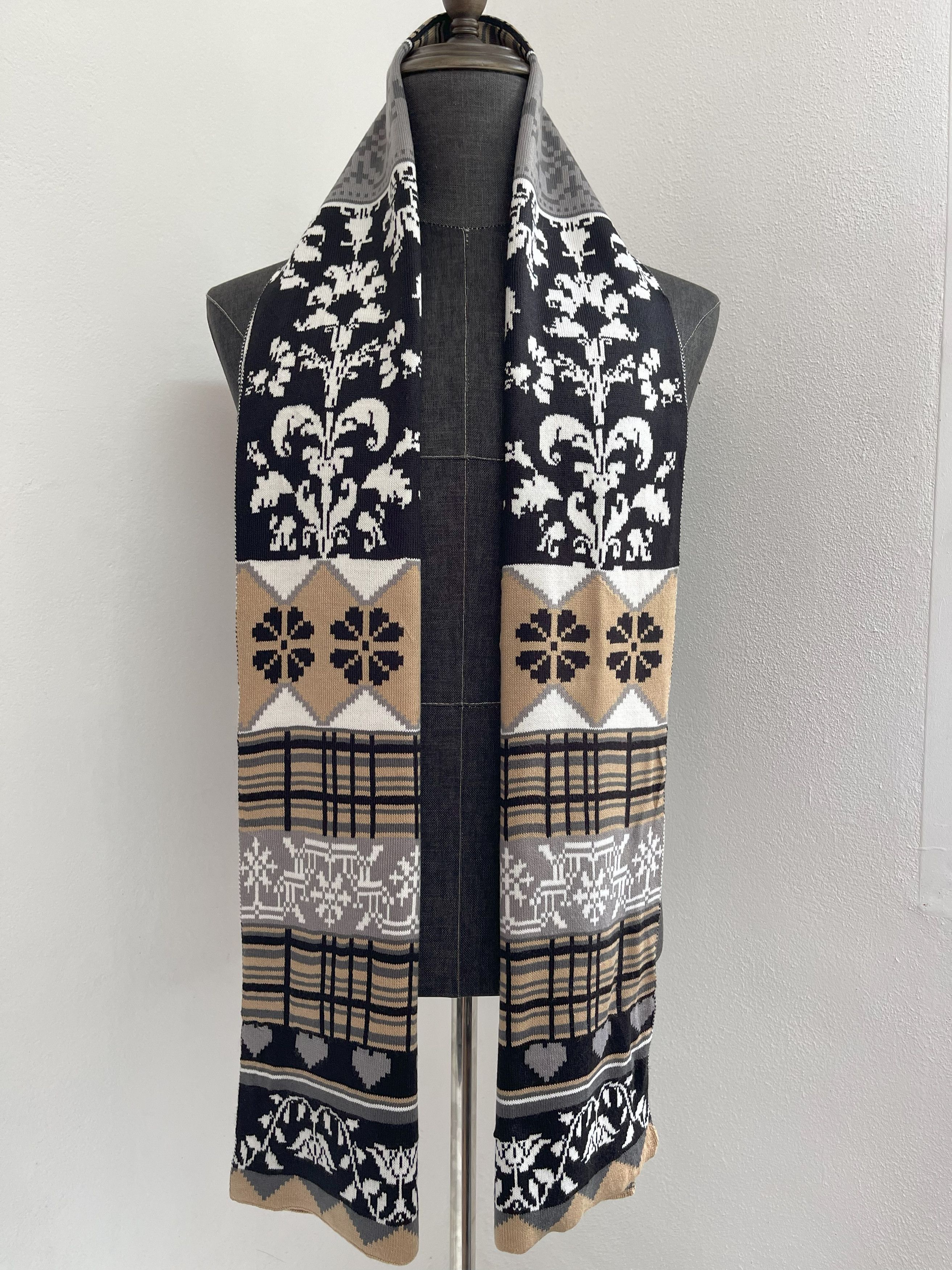 Vintage Unknown Nice Design Scarf / Muffler - 6099 Size ONE SIZE - 4 Thumbnail