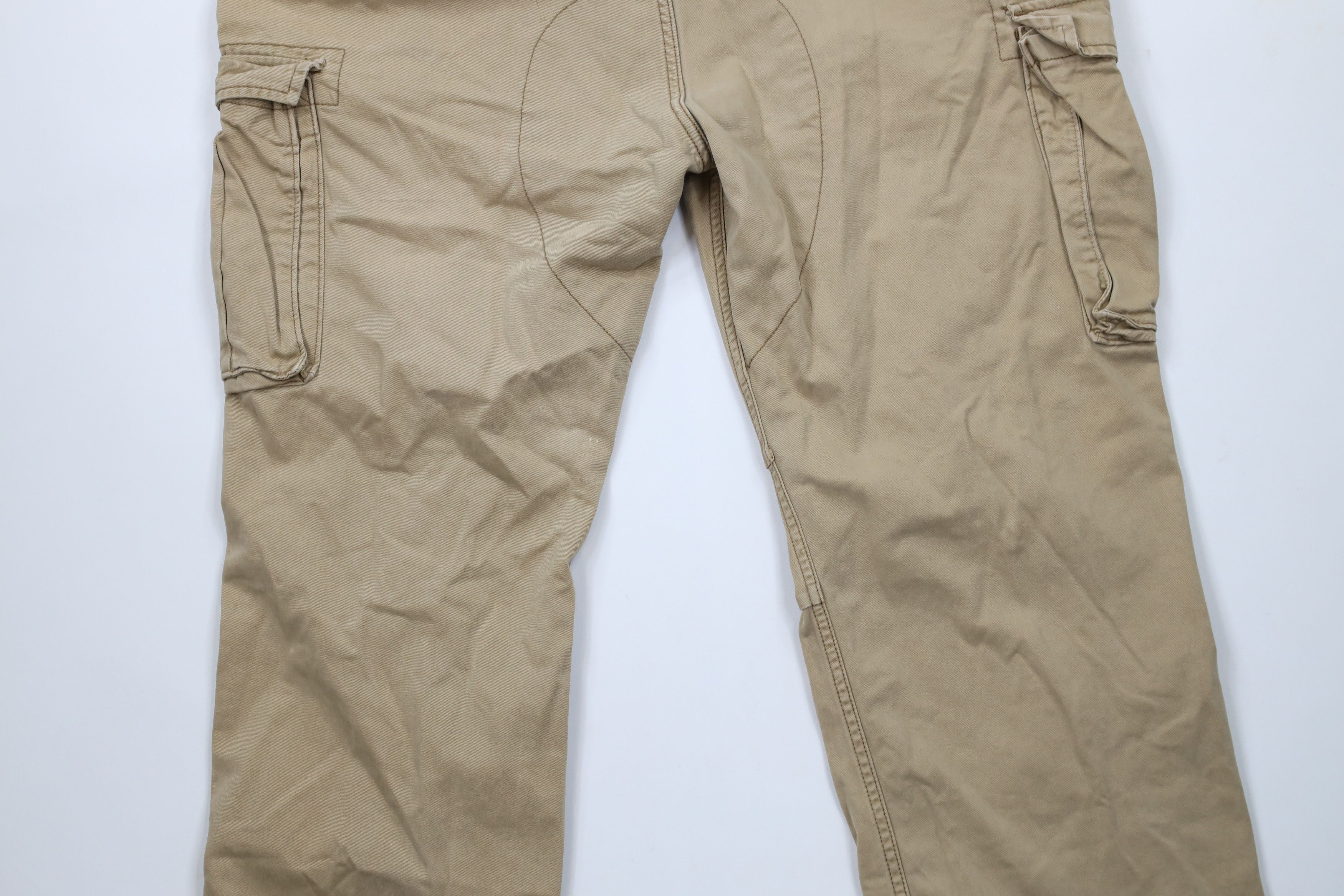 Levi's × Vintage Vintage Y2K Levis Baggy Wide Leg Cargo Pants Beige Cotton Size US 40 / EU 56 - 7 Thumbnail