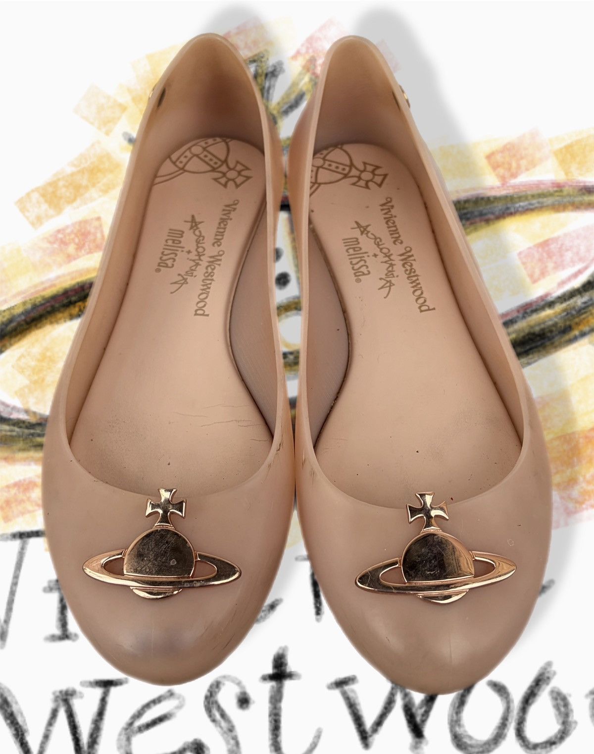 Vivienne Westwood Vivienne Westwood x Melissa Anglomania Nude Ballet Flats Size US 7 / IT 37 - 5 Thumbnail