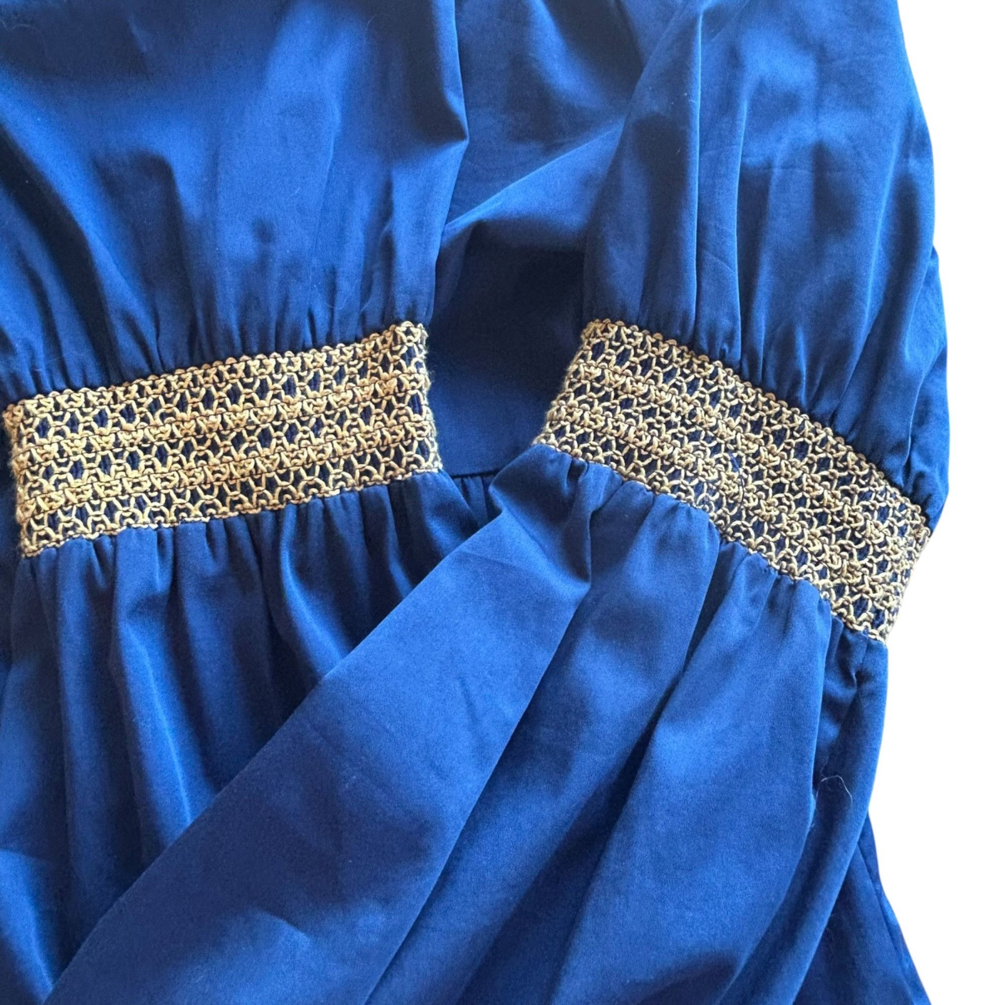 Elizabeth and James Elizabeth And James Navy Boho Smocked Babydoll Dress S Size S / US 4 / IT 40 - 6 Thumbnail