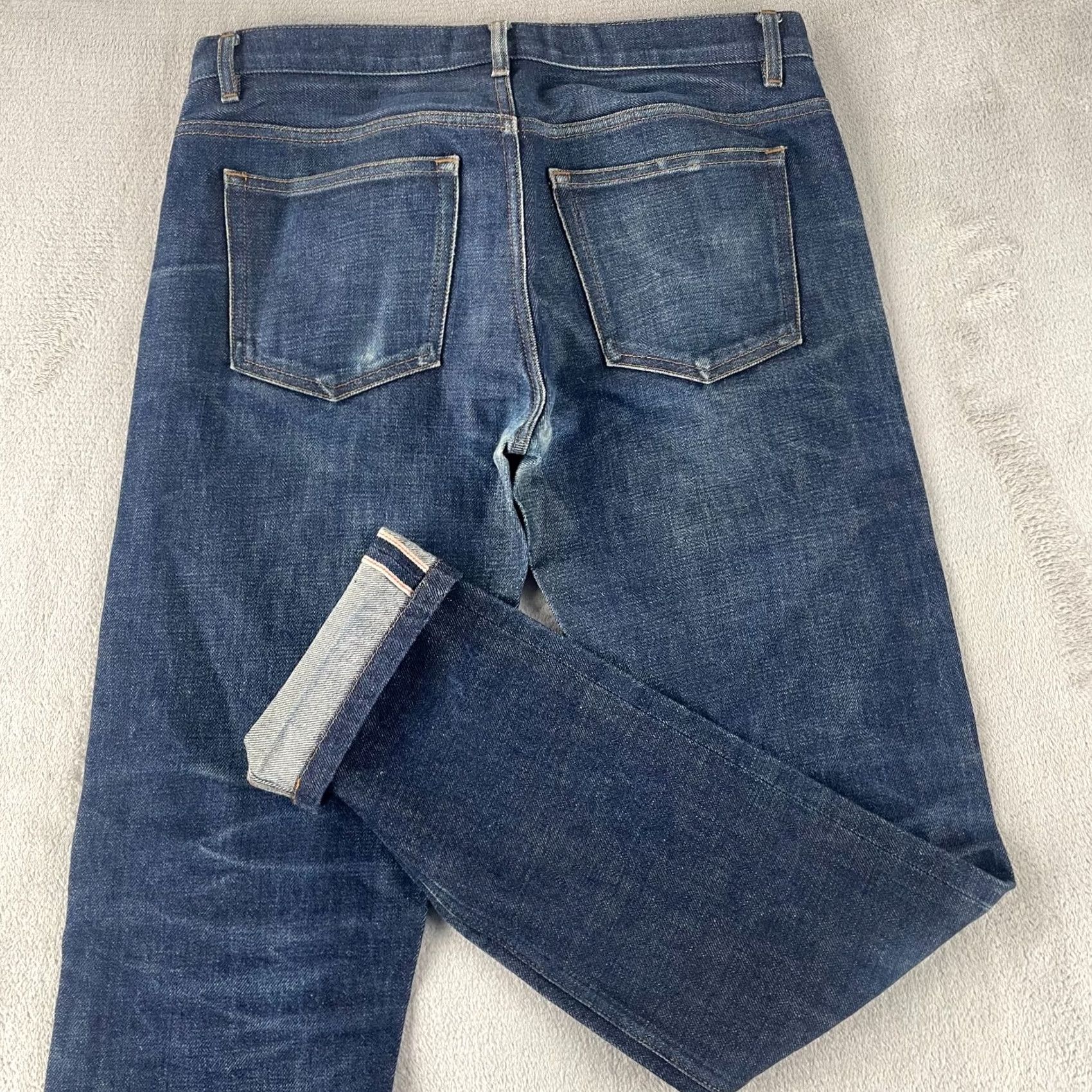 Denime APC Petit Standard Slim Skinny Distressed Selvedge Denim Jeans Mens 29 (30x33) Size US 29 - 3 Thumbnail