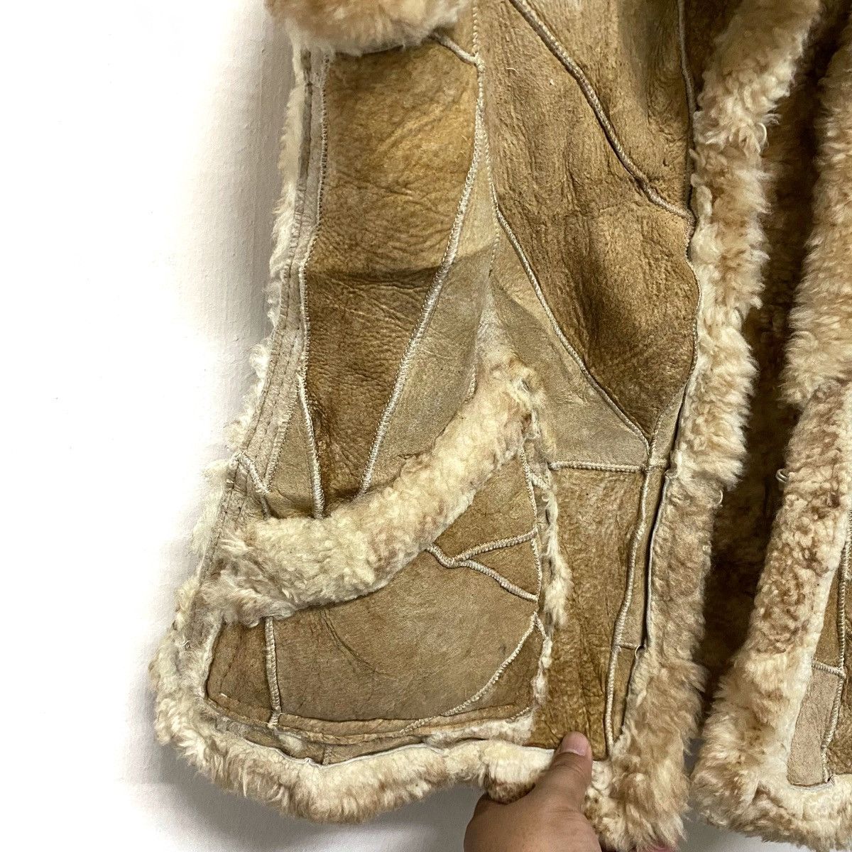 Vintage Vintage Leather Patchwork Faux Fur Jacket Size US L / EU 52-54 / 3 - 6 Thumbnail