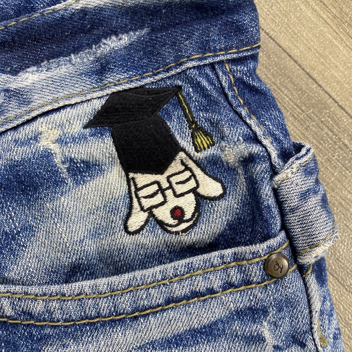 Hysteric Glamour 2000s Yoshitomo Nara Lolita Distressed Clawmark Faded Jeans Size US 30 / EU 46 - 13 Thumbnail