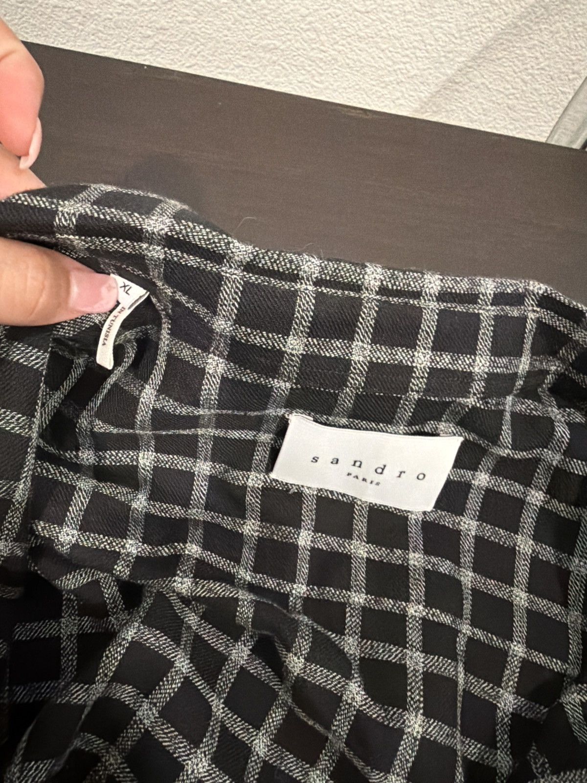 Sandro Sandro Paris black and white check flannel shir Size US XL / EU 56 / 4 - 4 Thumbnail