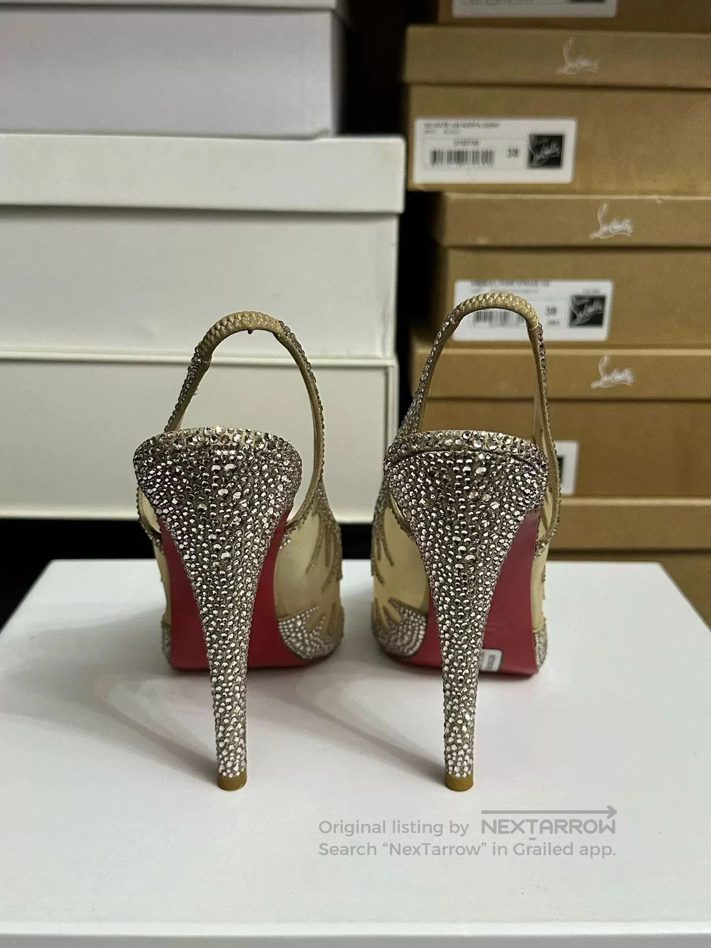 Christian Louboutin Christian Louboutin Crystal Red Sole Heels. Size US 7.5 / IT 37.5 - 5 Thumbnail